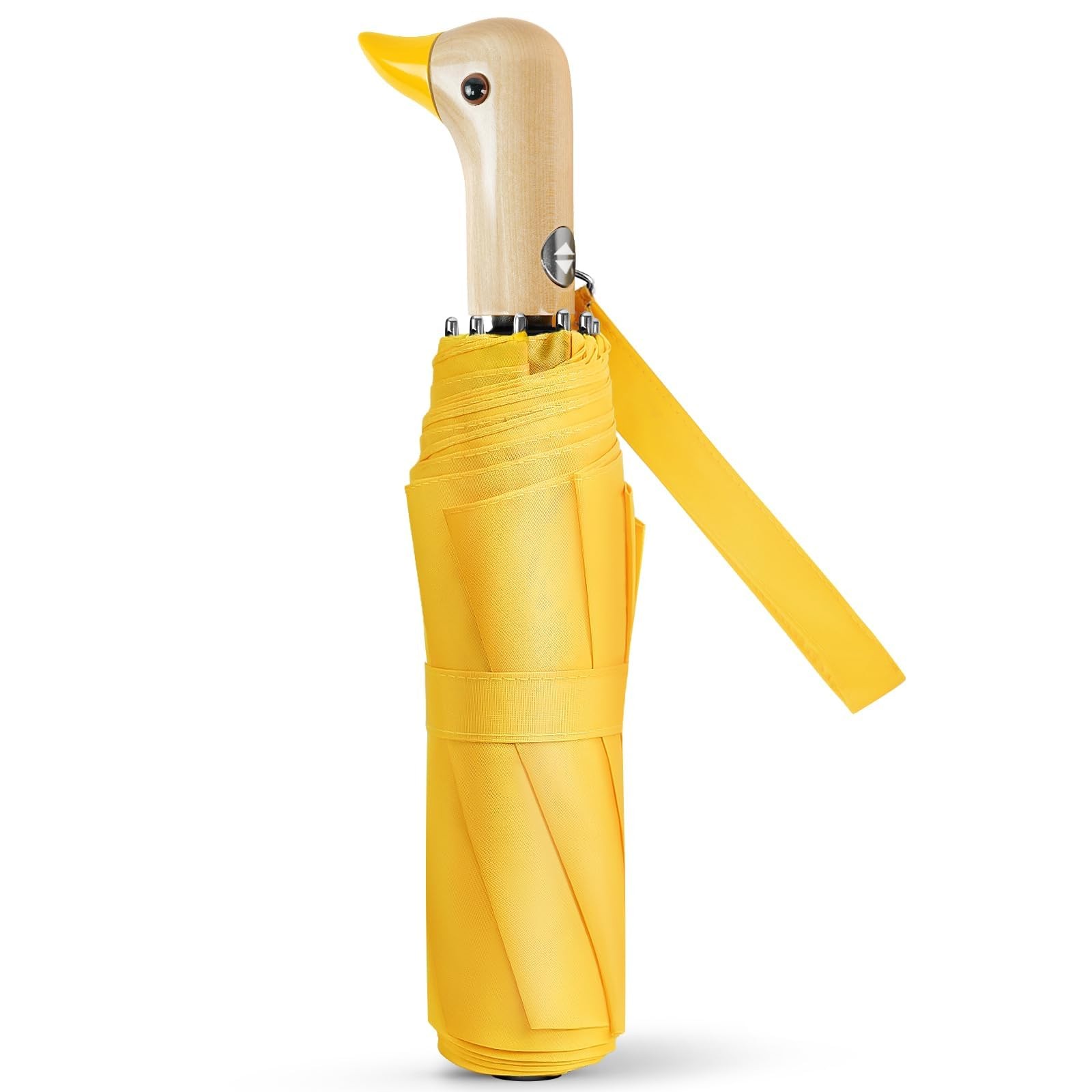 Natuquebrela Yellow Duck Auto Umbrella - Cute Compact 46inch, 01.Yellow