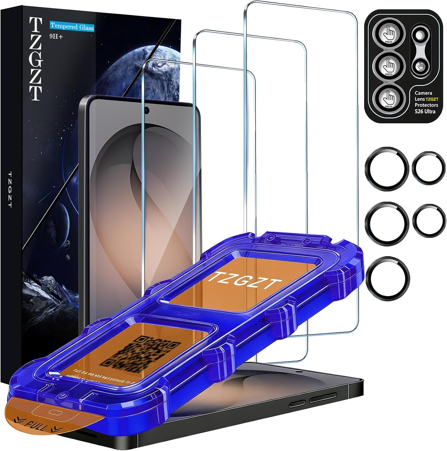 3 Pack for Samsung Galaxy S26 Ultra Screen Protector Tempered Glass, Automatic 0