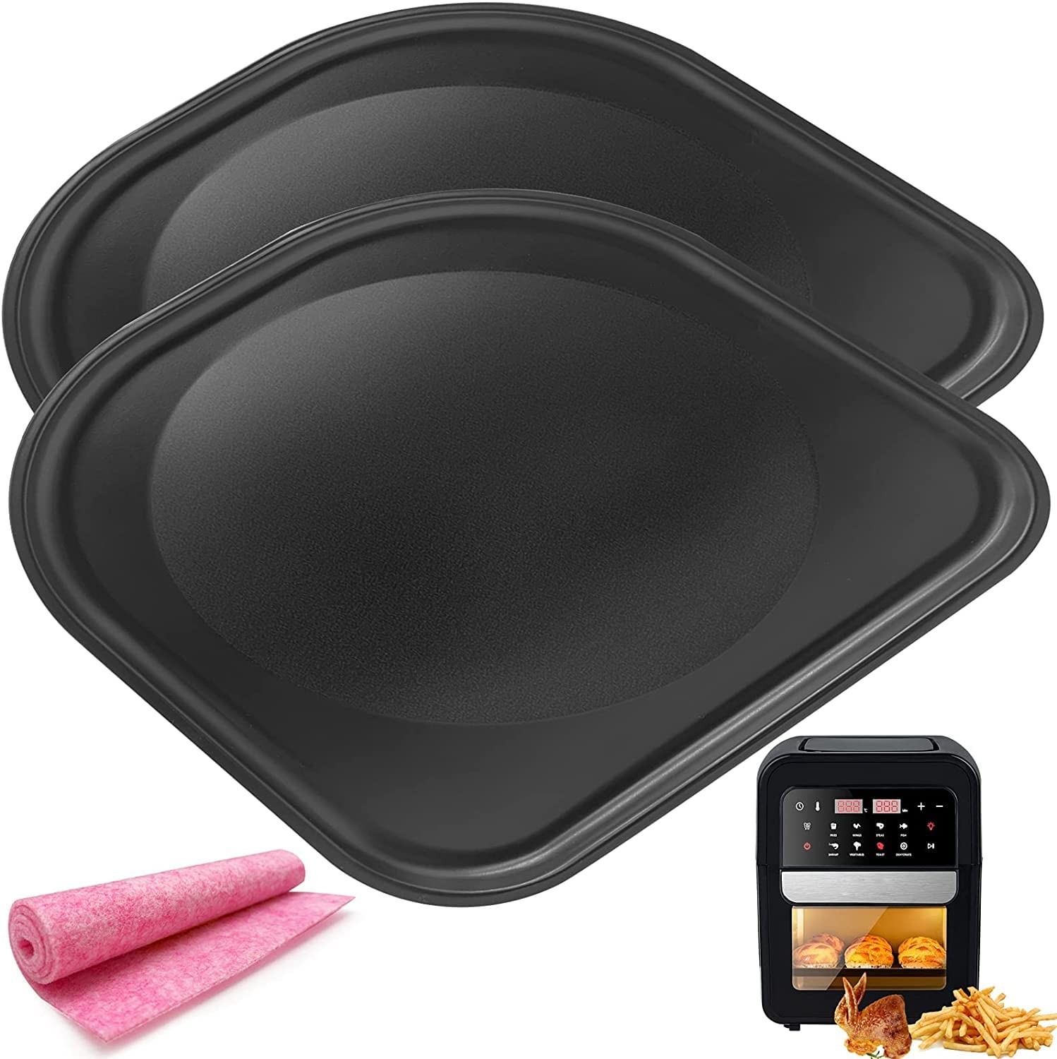 ALJ Air Fryer Drip Tray for PowerXL Fryers, 2PCS Premium 10*10 IN, Black