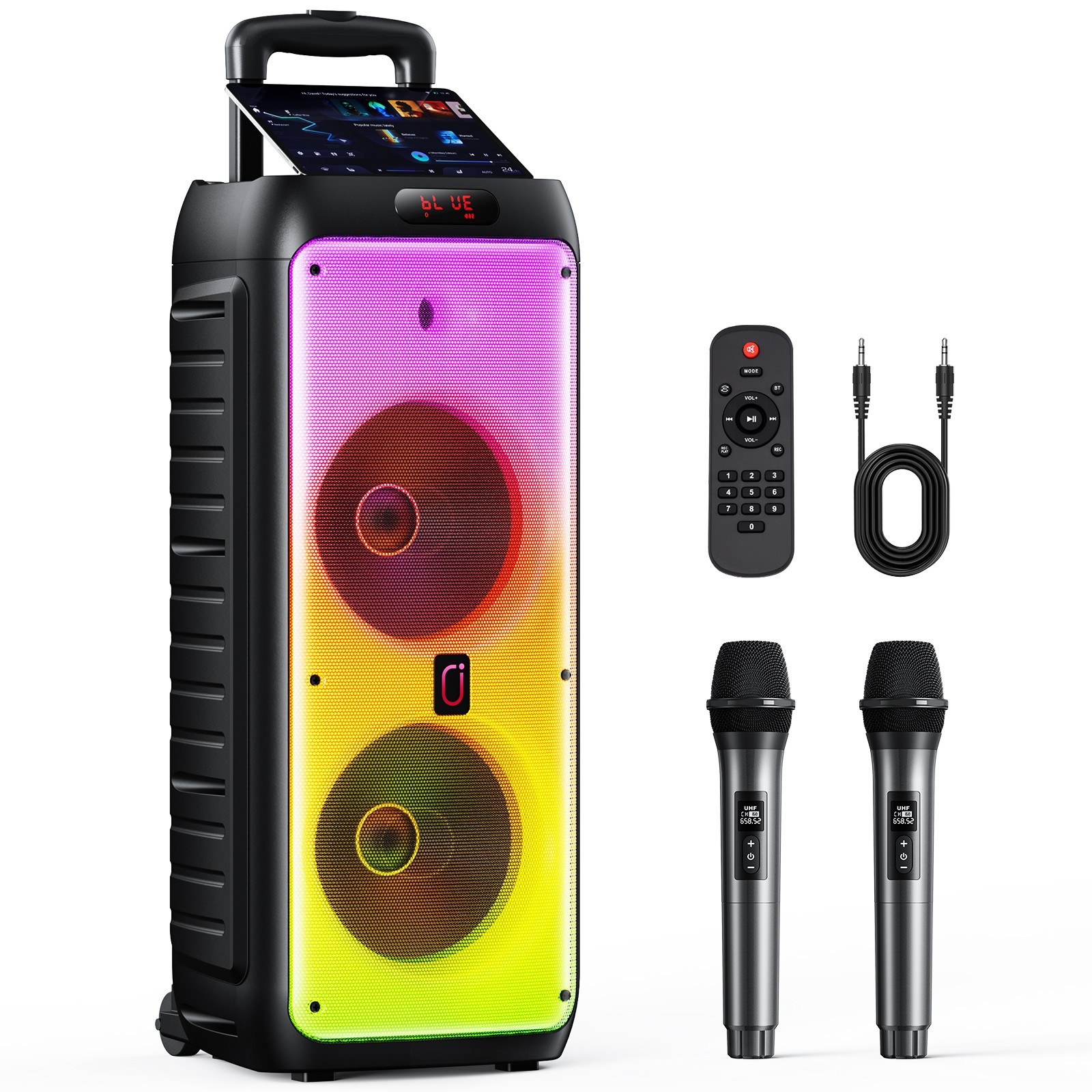JYX Large Party Karaoke Machine System with Remote Control & Microphone For Part