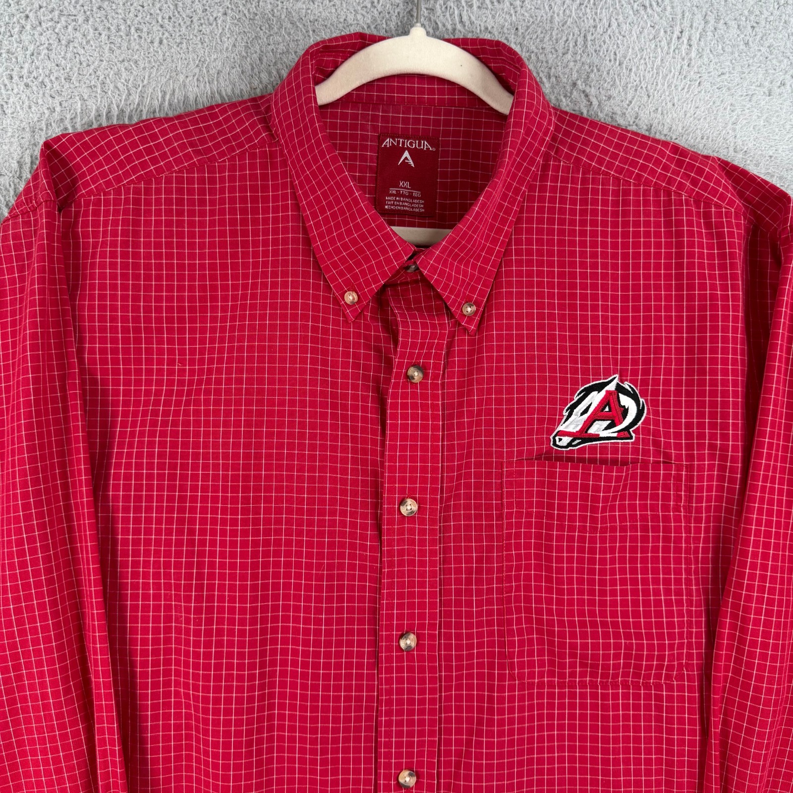 Arkansas Travelers Shirt MENS 2XL Red Antigua Long Sleeve Buton Down MiLB XXL