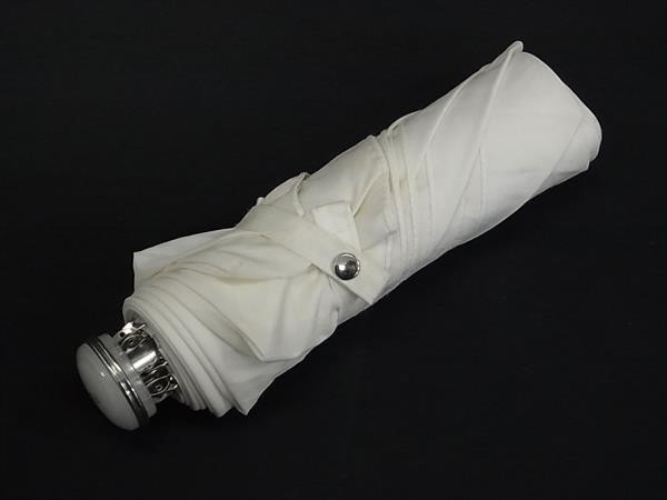 Fendi DH6341 Zucca Foldable Umbrella 3 Section Ivory Authentic Luxury