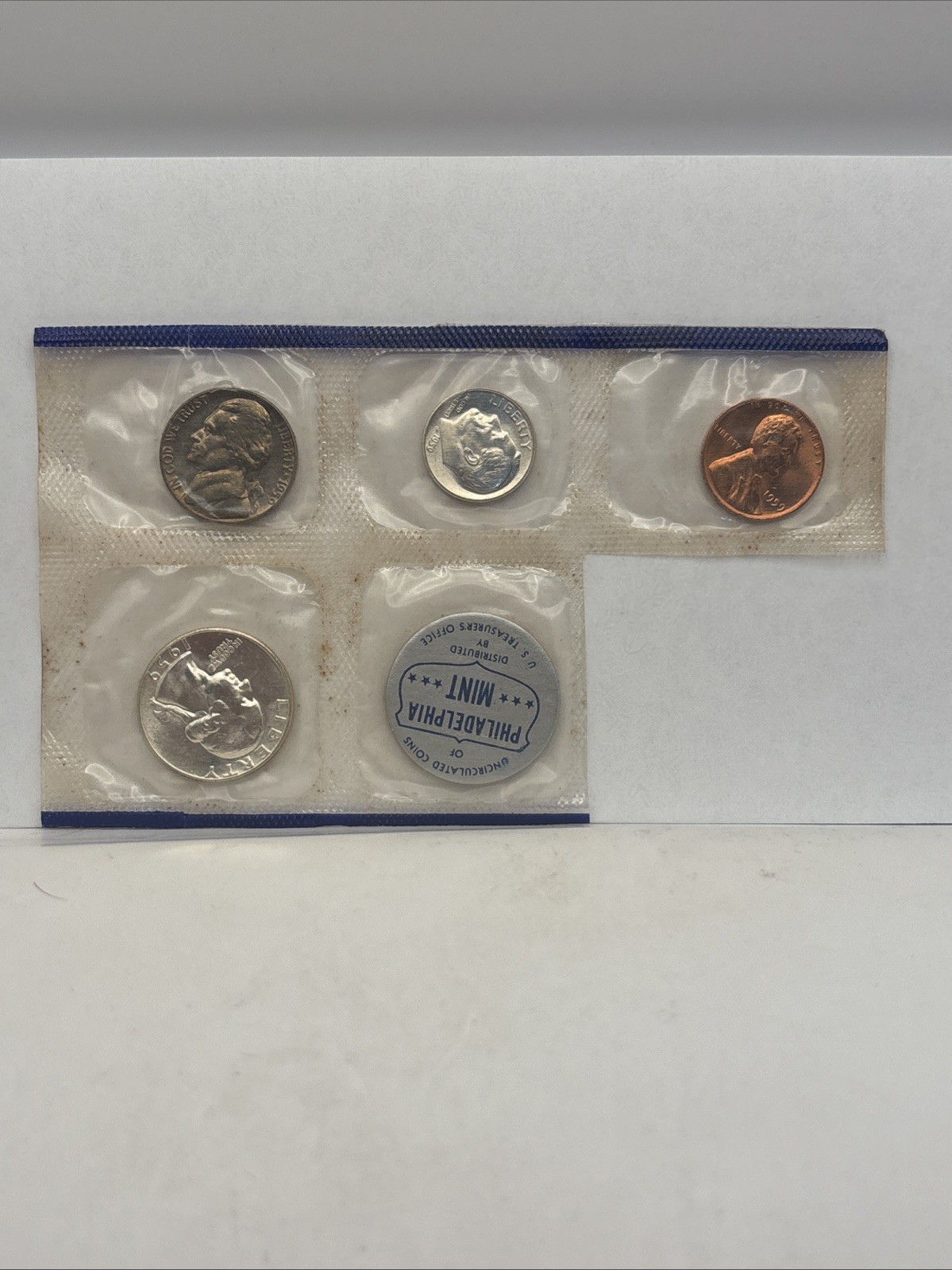 1959 Philadelphia Mint UNCIRCULATED Set Missing Half - 90% silver quarter & dime