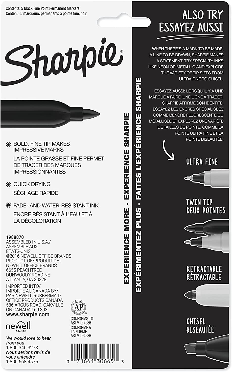 Sharpie Permanent Markers Set Quick Drying and Fade Resistant Fine Tip Marker fo