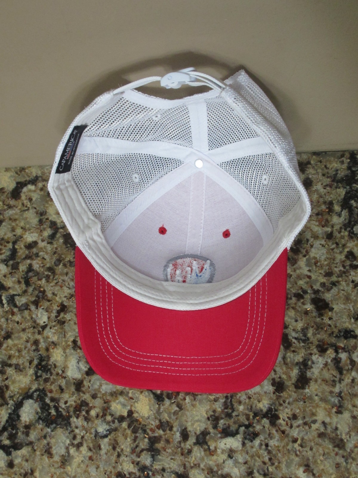 Red & White Mark Wahlberg Chevrolet Dealership Strapback Baseball Hat - NWOT