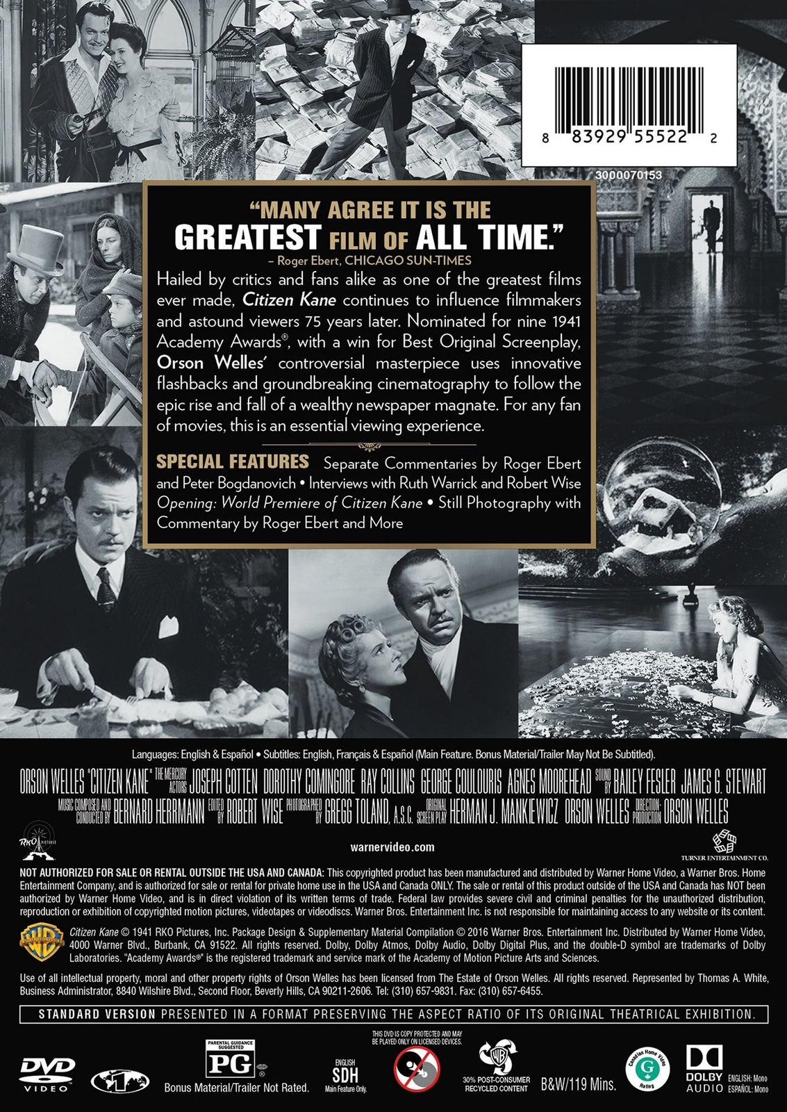 Citizen Kane DVD Orson Welles NEW