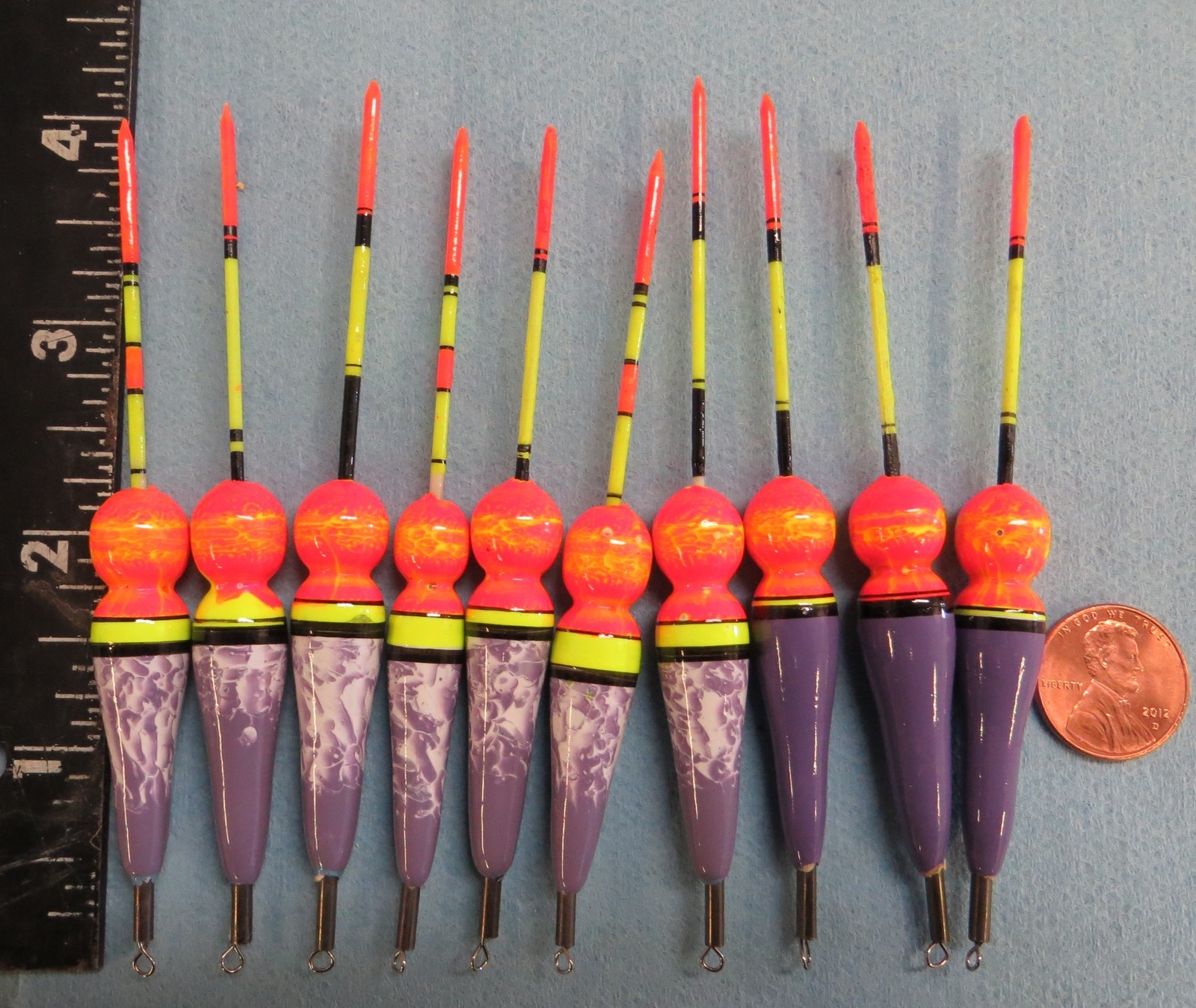 10 NEW WOOD SLIP FLOATS / BOBBERS PANFISH  ICE FISHING NO FREEZE UP ON LINE B8