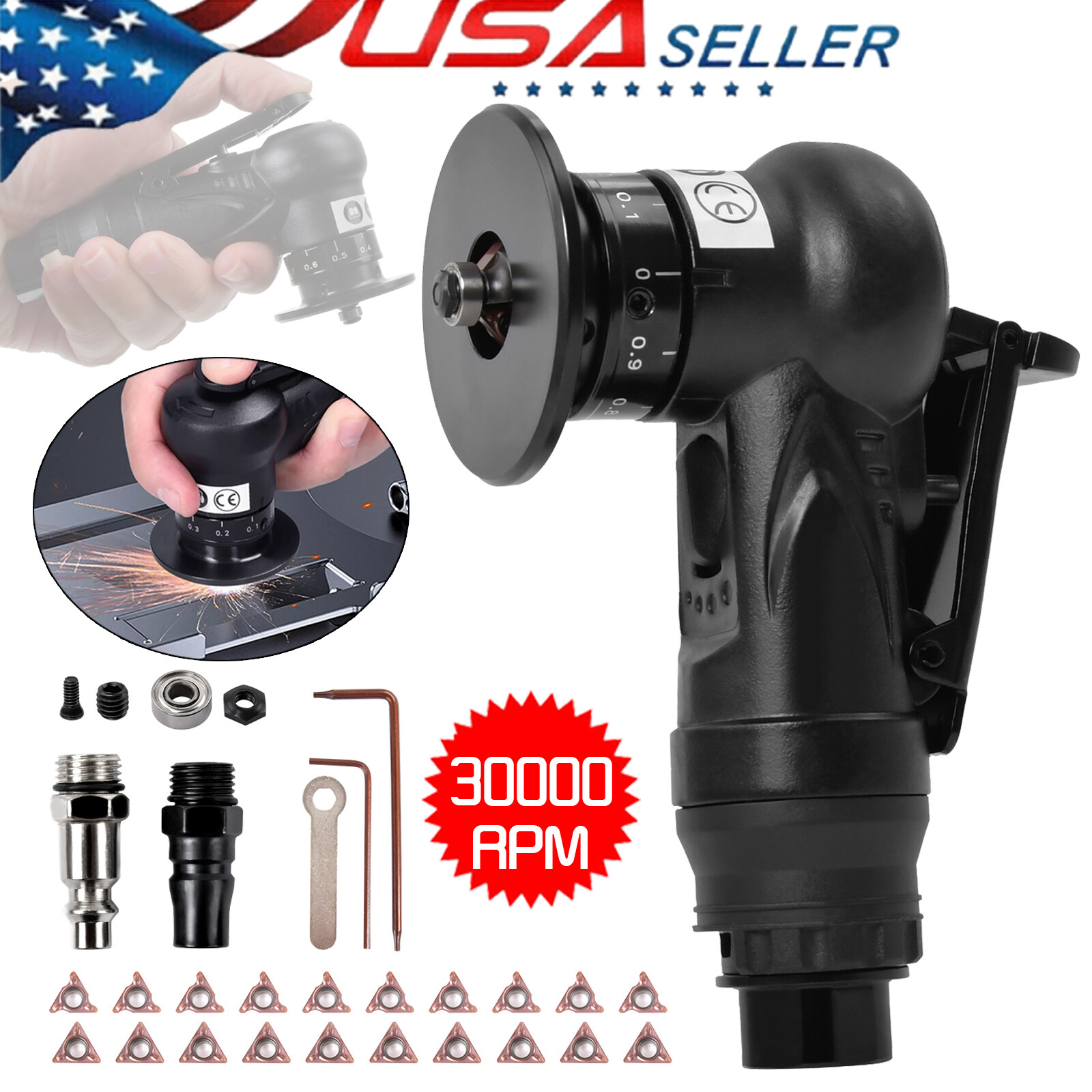 Pneumatic Chamfering Machine Handheld Grind Tool Air Deburring Trimming Beveling
