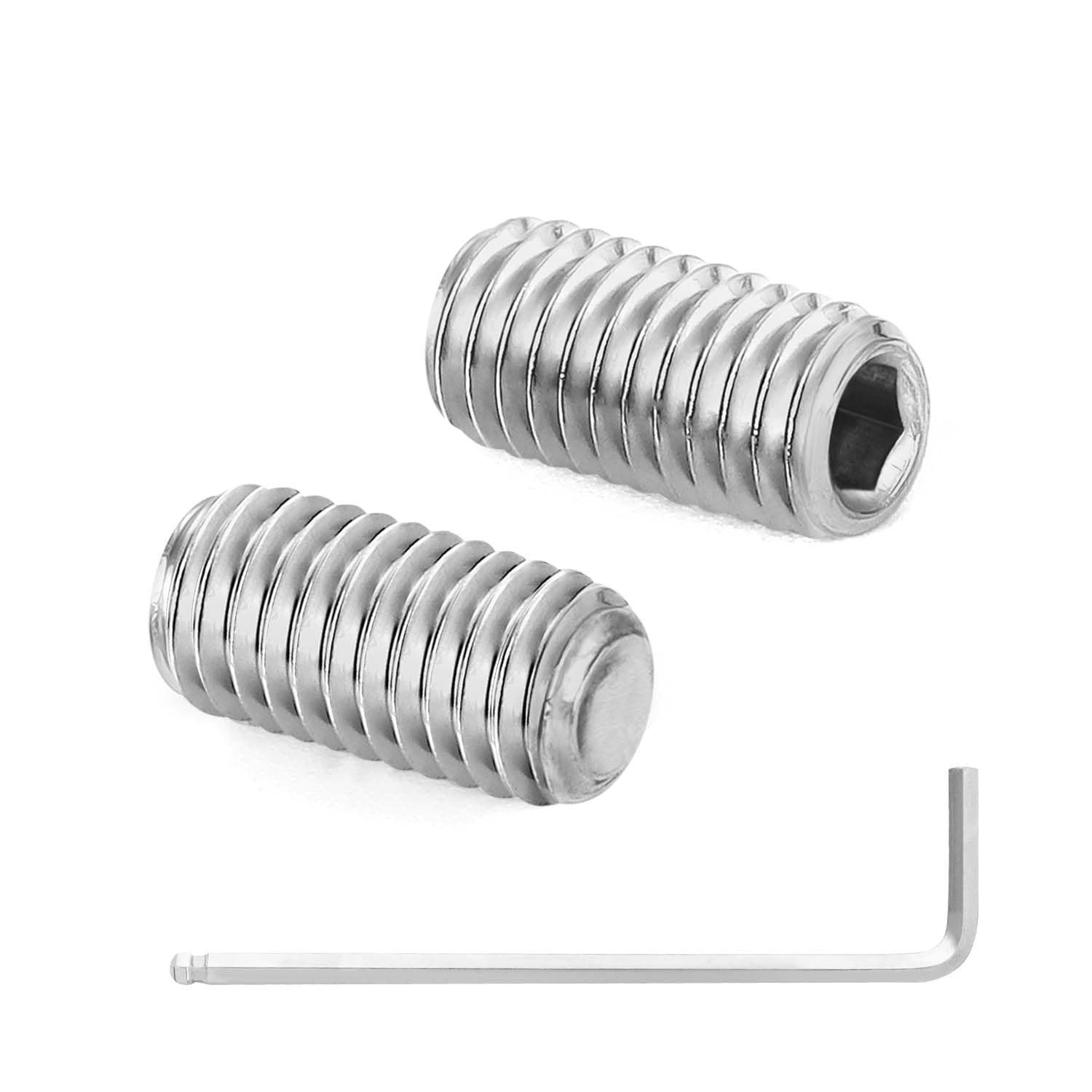 M8 x 8mm Internal Hex Socket Set Grub Screws 304 Stainless Steel Flat Point S...