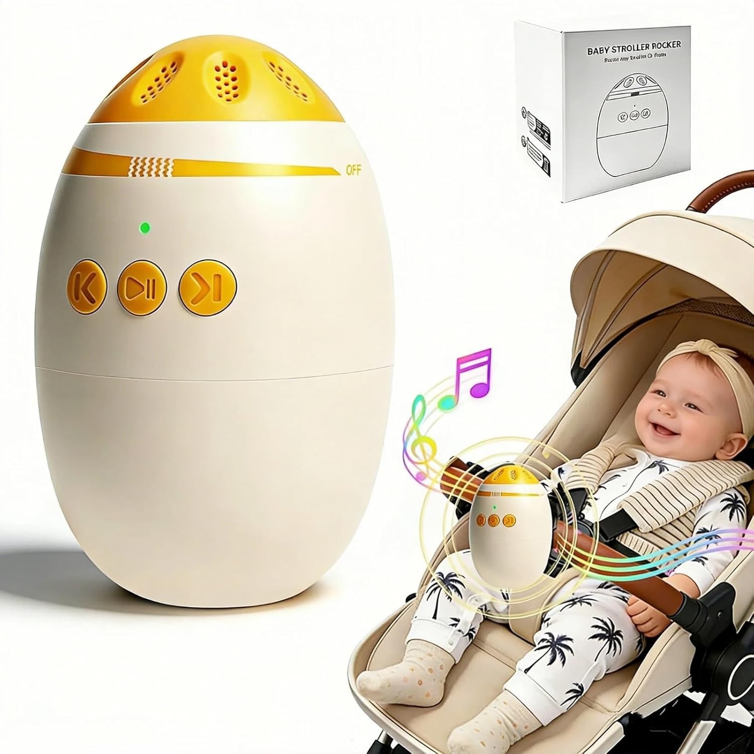 Baby Stroller Rocker, Hands-Free Bassinet Rocker Device with Vibration NEW