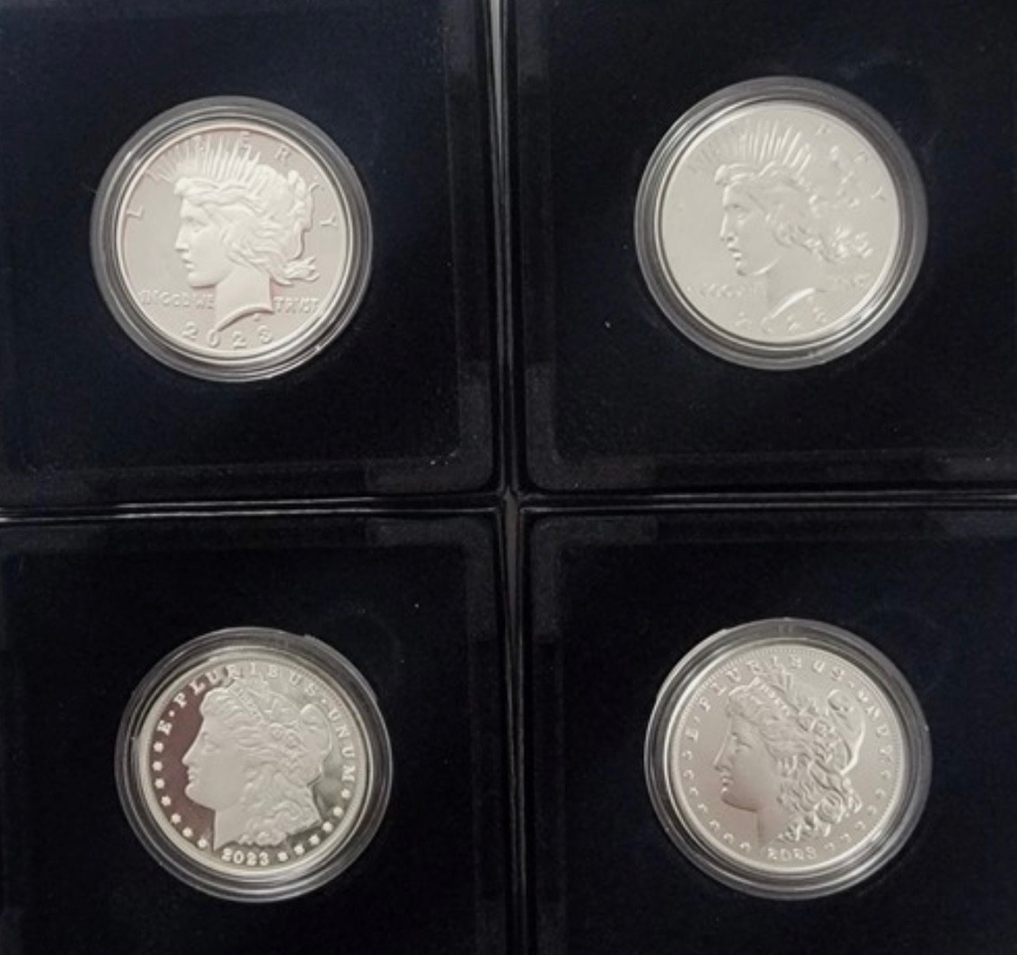 2023 Morgan and Peace Silver Dollar P & S Proof & Uncirculated 4 Coin Set