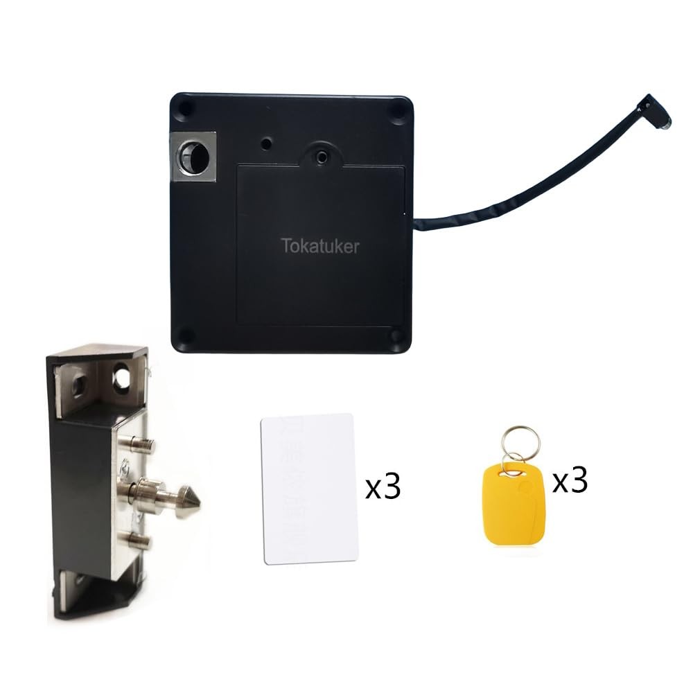 Tokatuker Invisible Cabinet Lock, Hidden NFC Lock DIY RFID Latch with USB Cab...