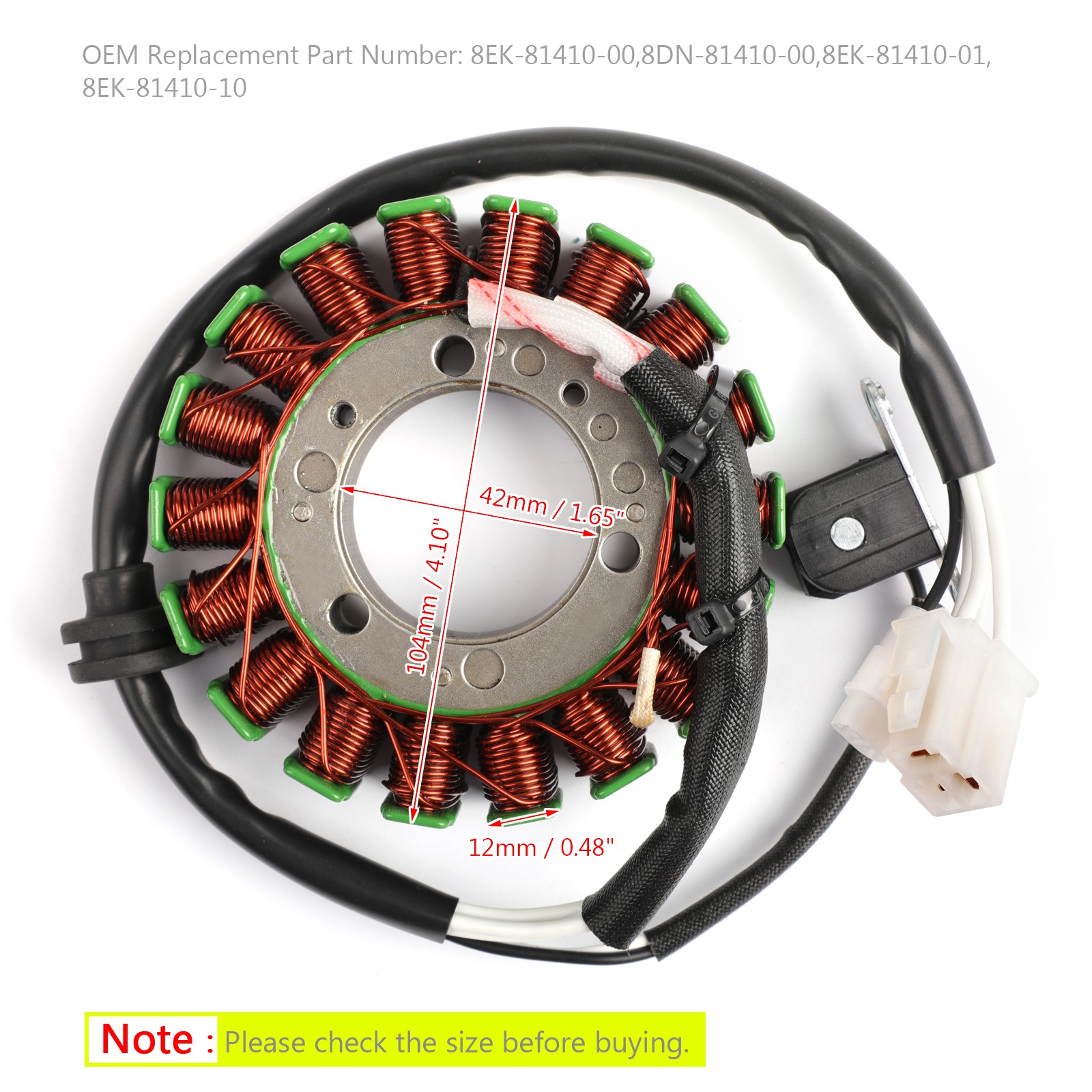 Magneto Stator For Yamaha 8EK-81410-00 8DN-81410-00 8EK-81410-01 8EK-81410-10