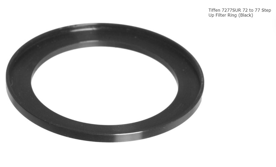 Tiffen 7277SUR 72 to 77 Step Up Filter Ring (Black)