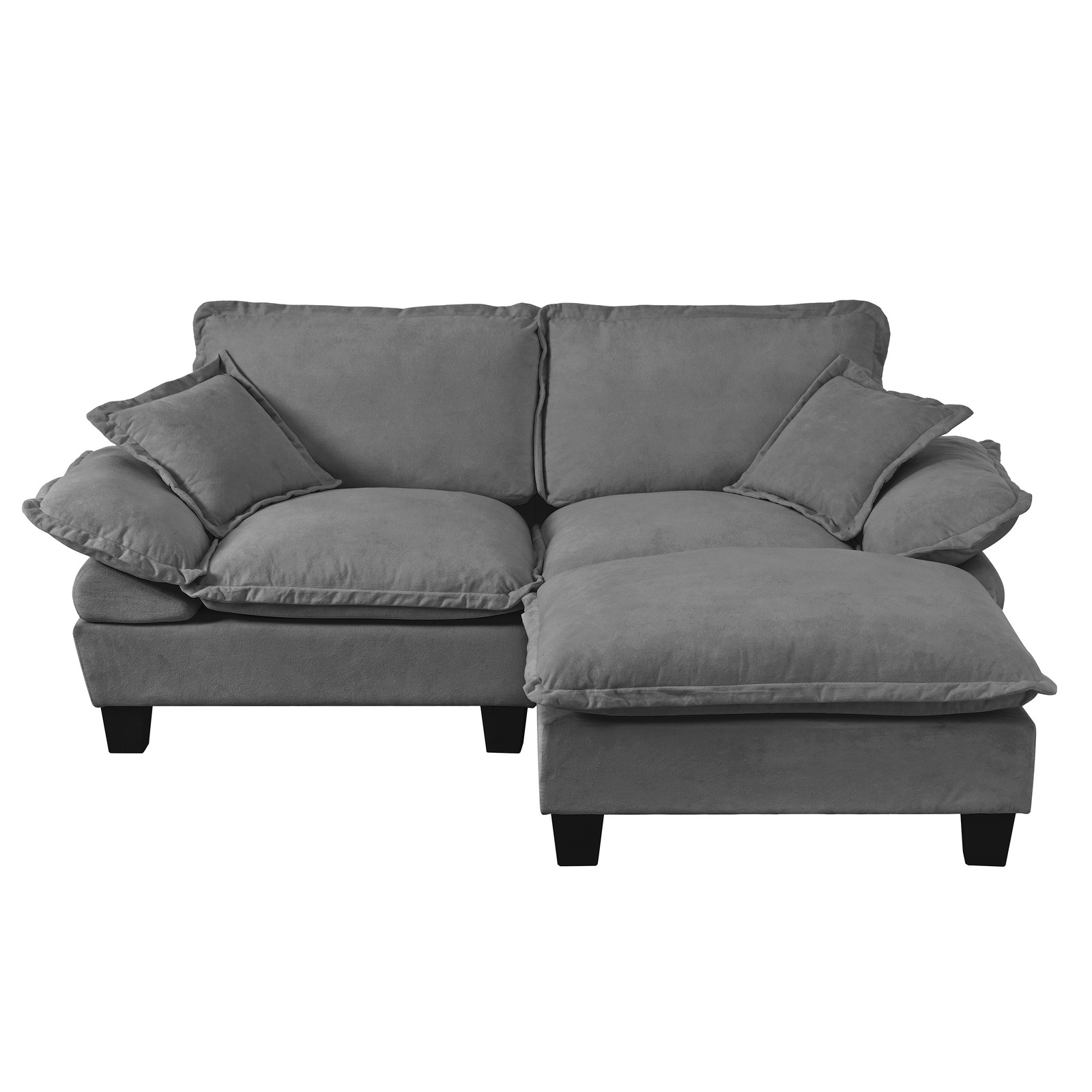 Modular Sectional Sofa, Cloud Couch with Sailboat Design, 1 Movable Ottomans & 2