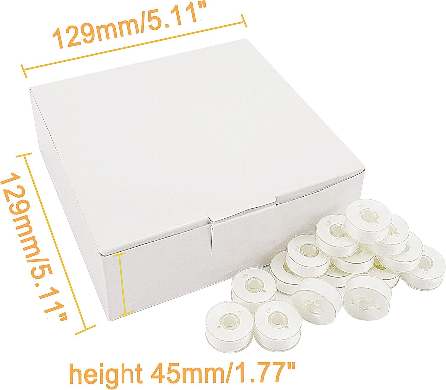 144pcs Type L SA155 Size White Prewound Bobbin Thread Plastic Side for Commer...