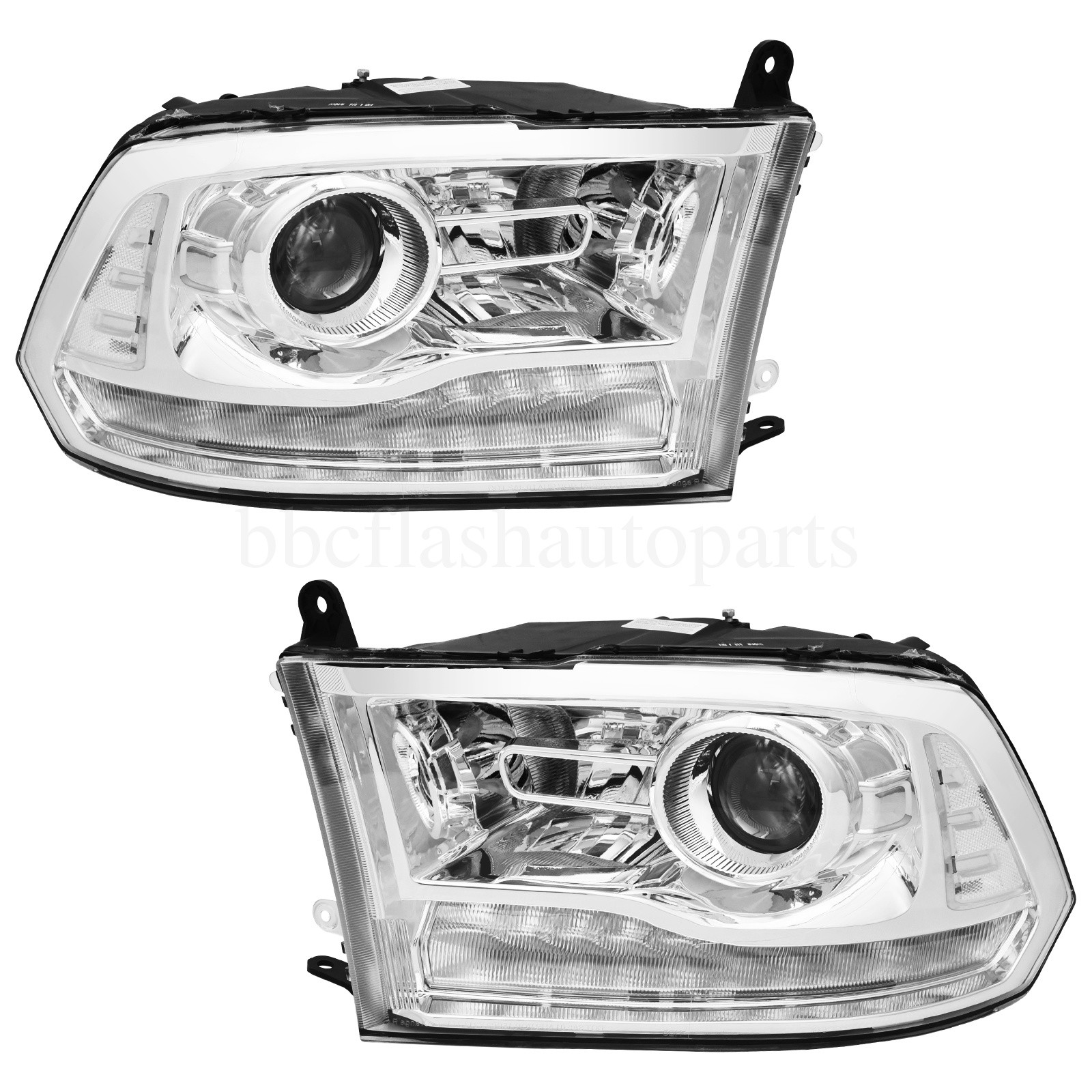Headlights w/LED DRL Fit For 2013-2018 Dodge Ram 1500 2500 3500 Chrome Projector