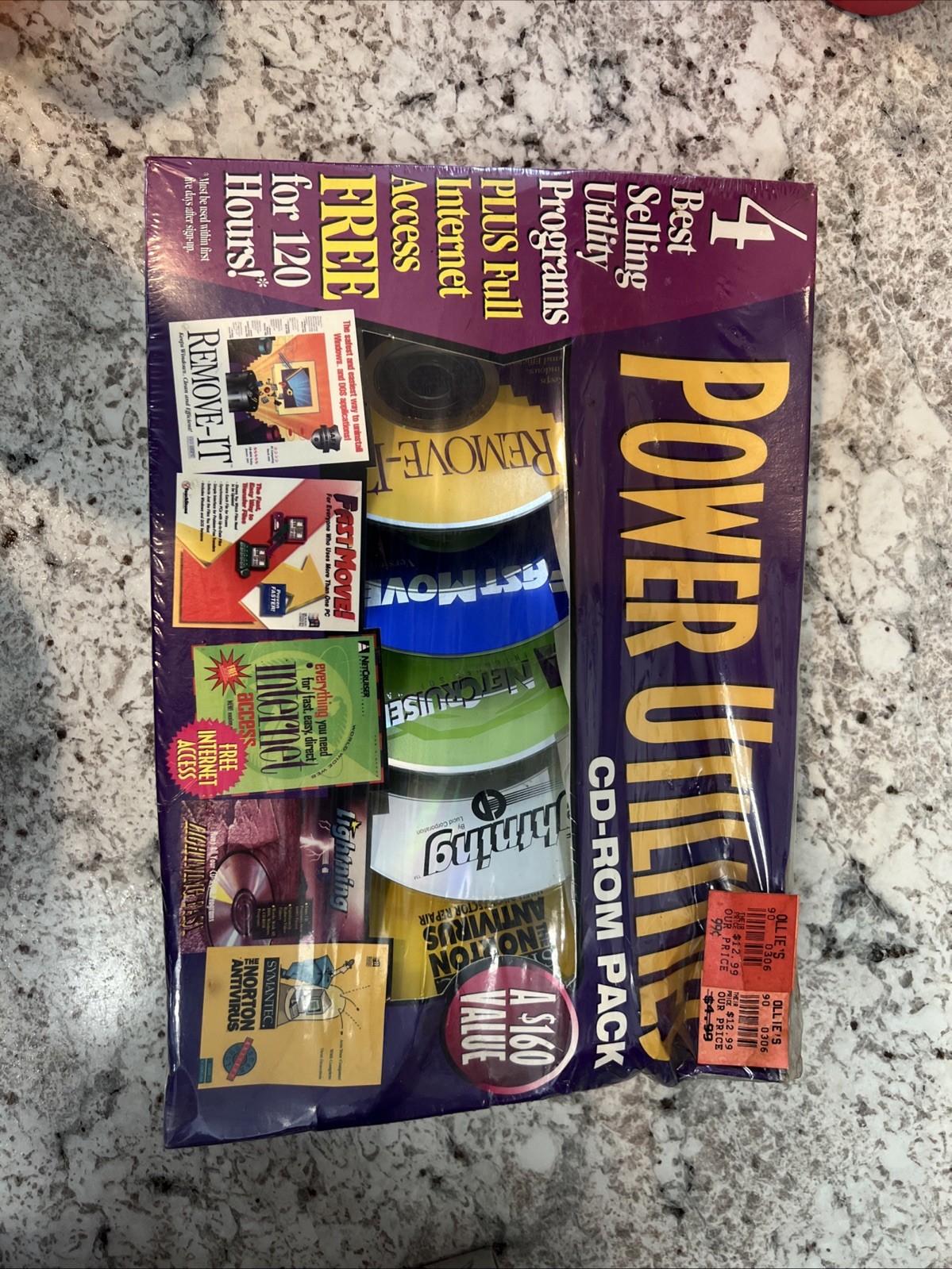 Power Utilities CD-ROM Pack 1995 SEALED NIB Remove It Fast Move Norton Lightning