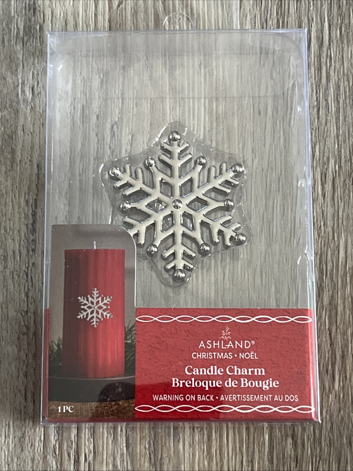 NEW NIB ASHLAND Silver Metal Snowflake Pillar Candle Charm Pin