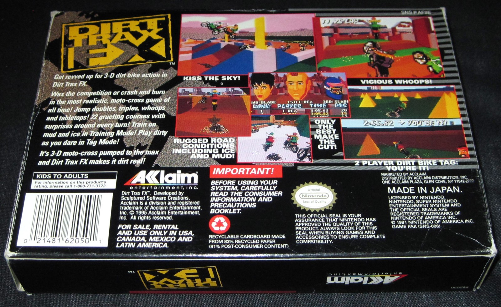 Dirt Trax FX - Box Only (Super Nintendo SNES) Authentic