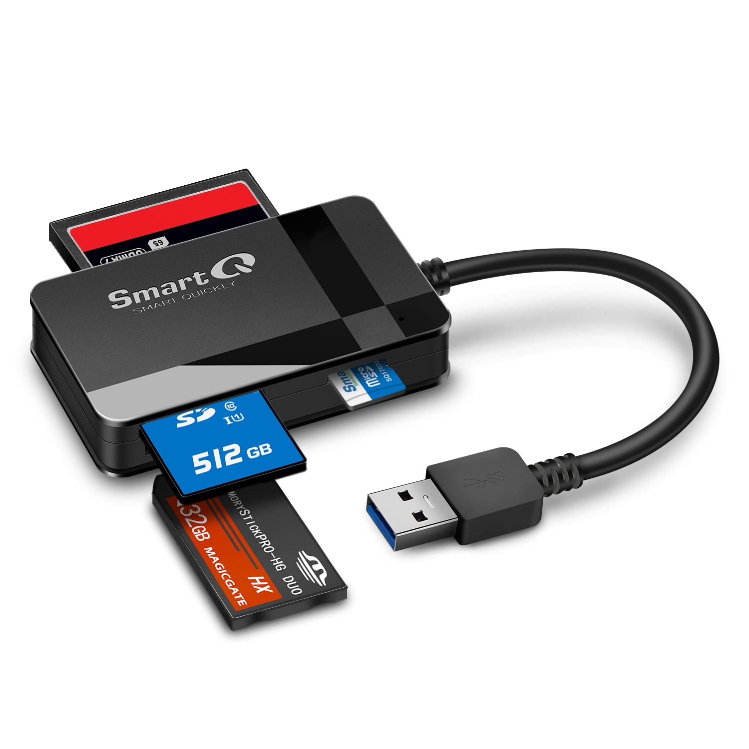 SmartQ C368 USB 3.0 Card Reader - Plug & Play, Compatible with Apple & Window...