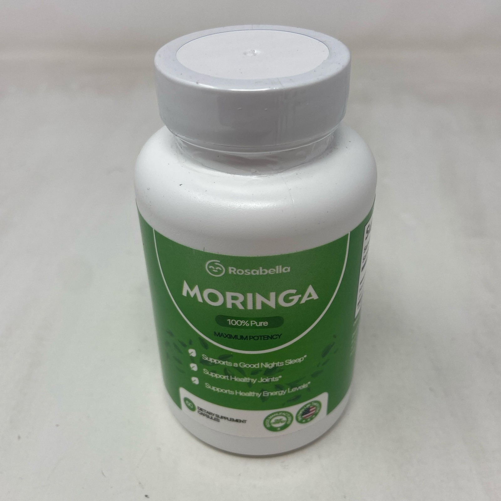 Rosabella Moringa 100% Pure Max Potency 60ct - White/Green
