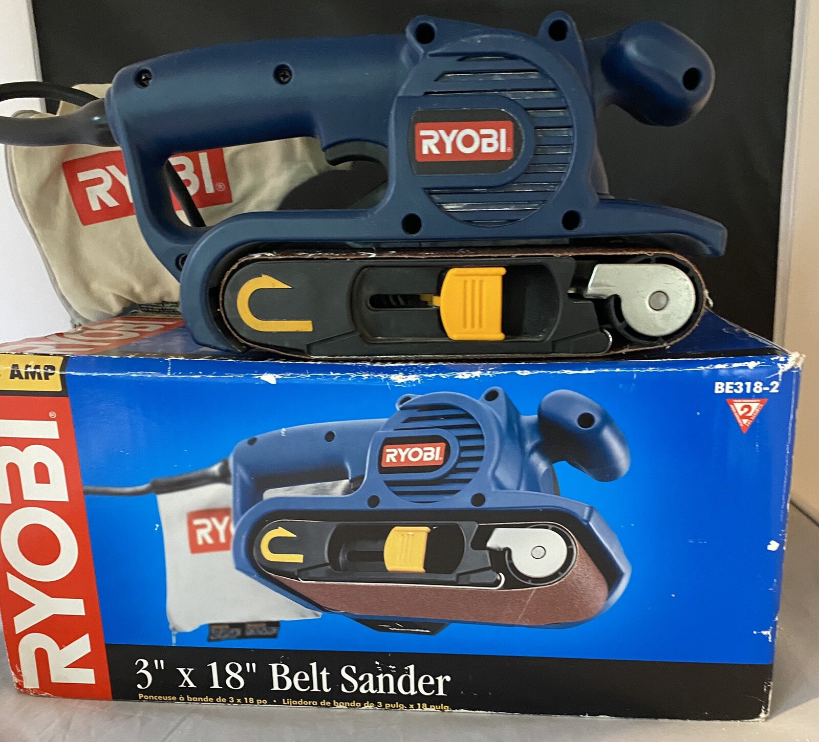 Royobi 5.3 Amp Corded Belt sander machine 3’ x 18’ BE3182 with 2 new extra Belt