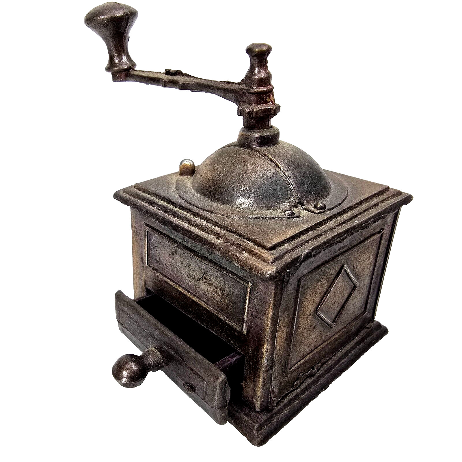Die Cast Metal Coffee Grinder Pencil Sharpener Miniature Old Style Hong Kong Vtg