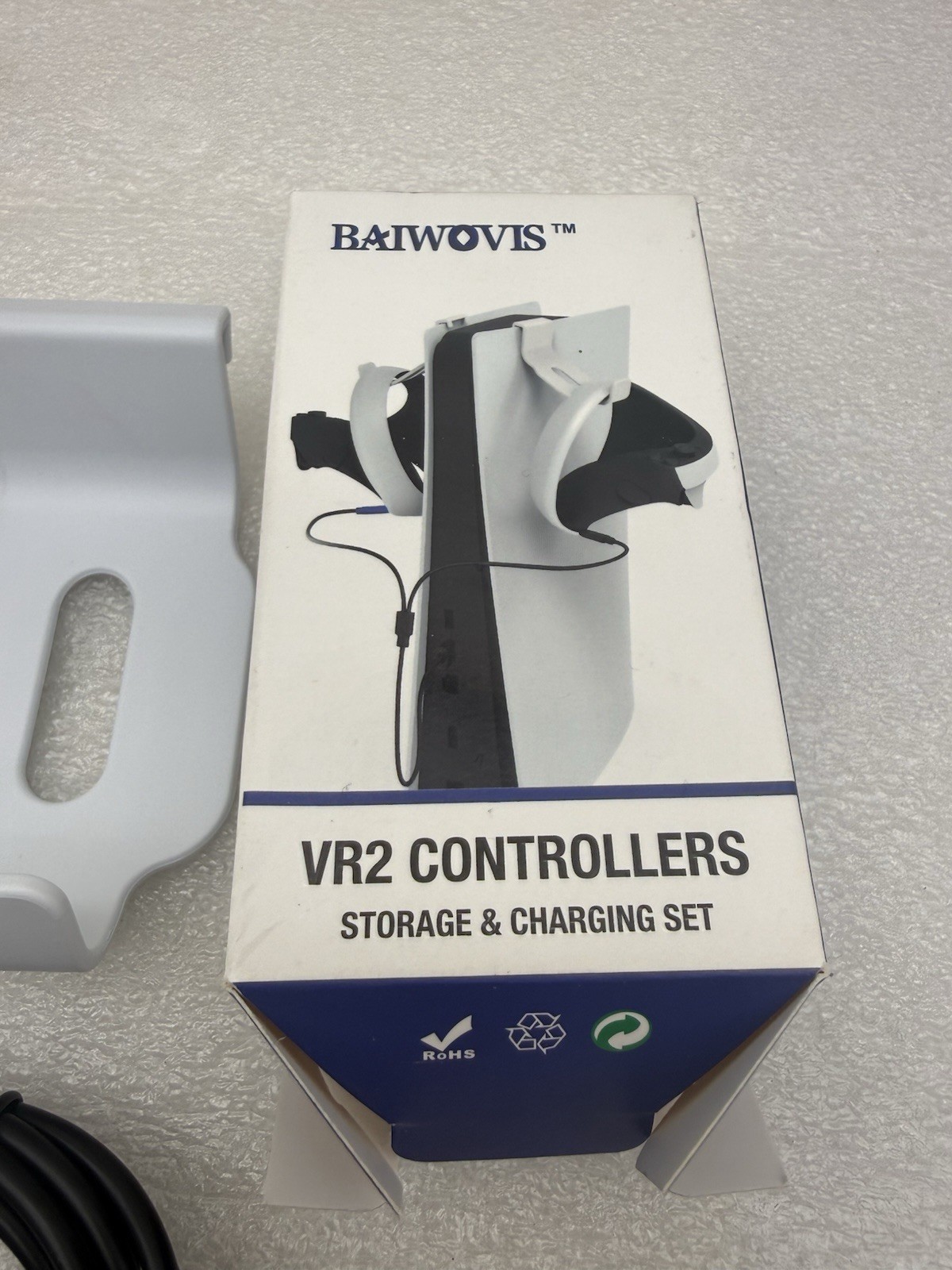VR Controller Storage Stand Hooks w/Charging Cable For PSVR2,Charging Hangers
