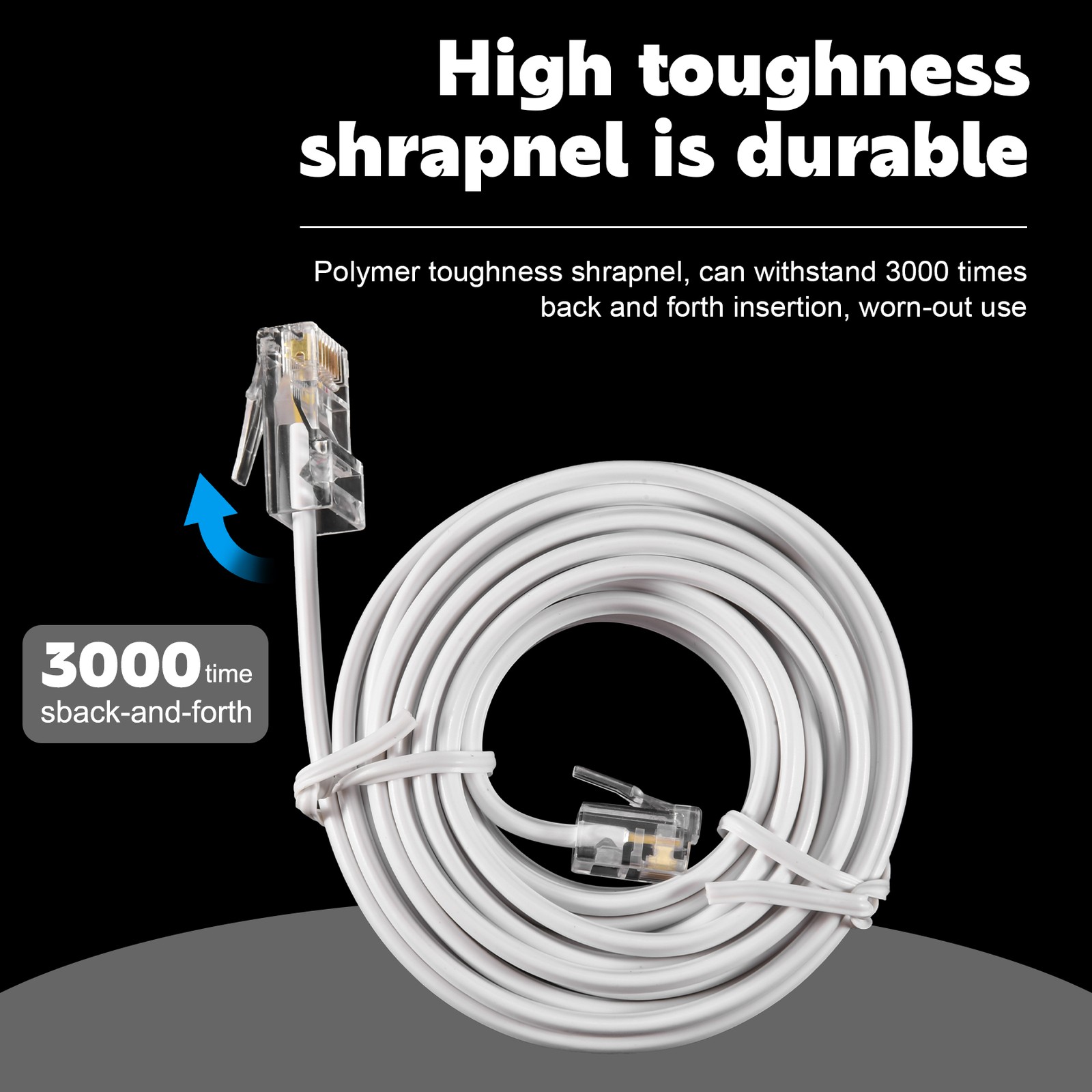 RJ11 6P4C to RJ45 8P4C Modular Phone Internet Extension Cable 3 Meter J6Z62903