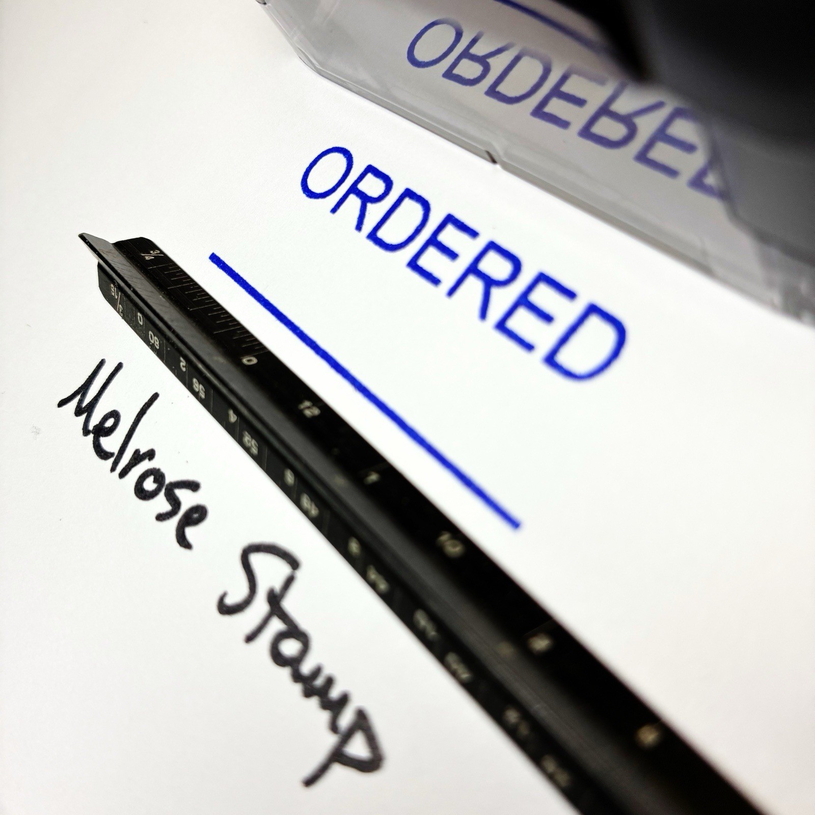 Ordered With Name Date Line Stamp Blue Ink Self Inking Ideal 4913
