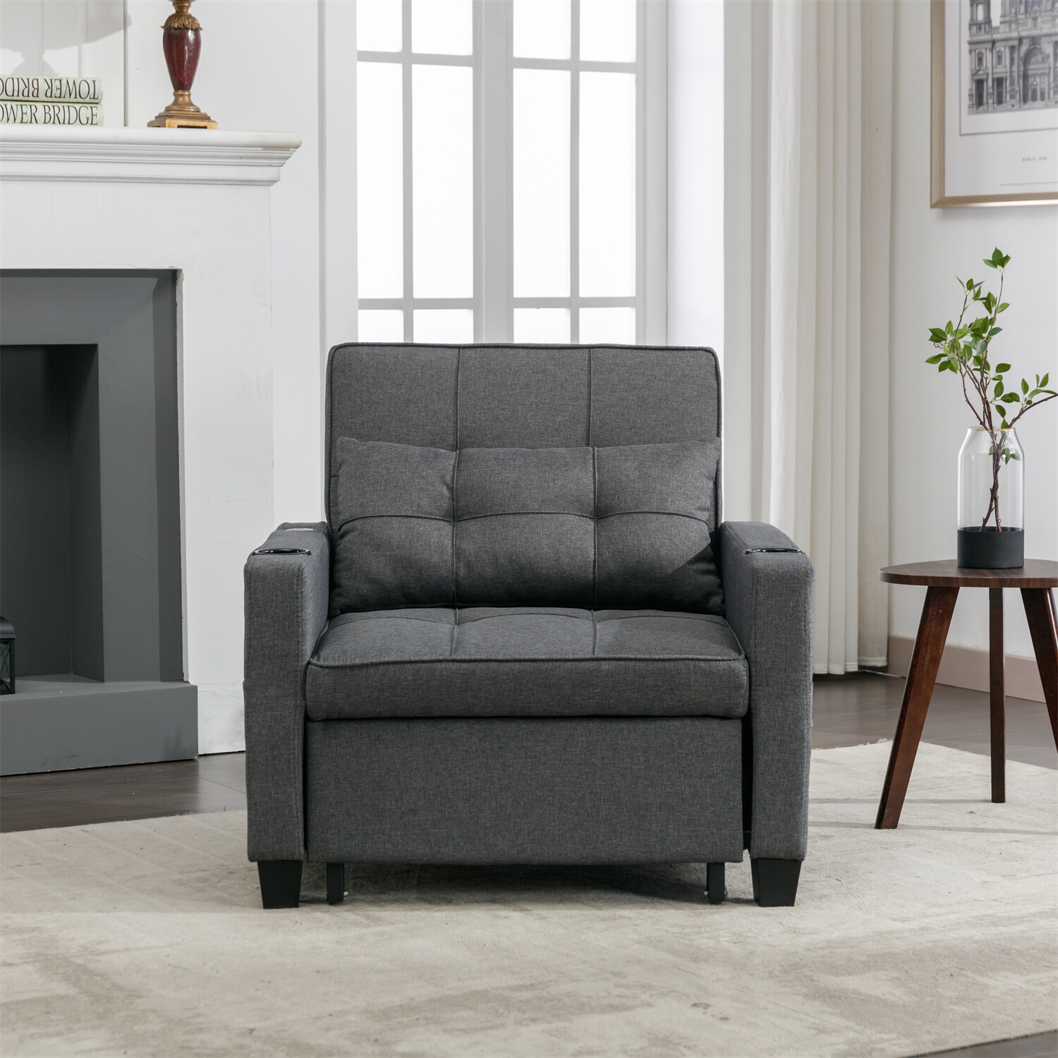 Convertible Sleeper Sofa Bed 3 in 1 Multi-Function Folding Sofa Bed w/ USB Ports