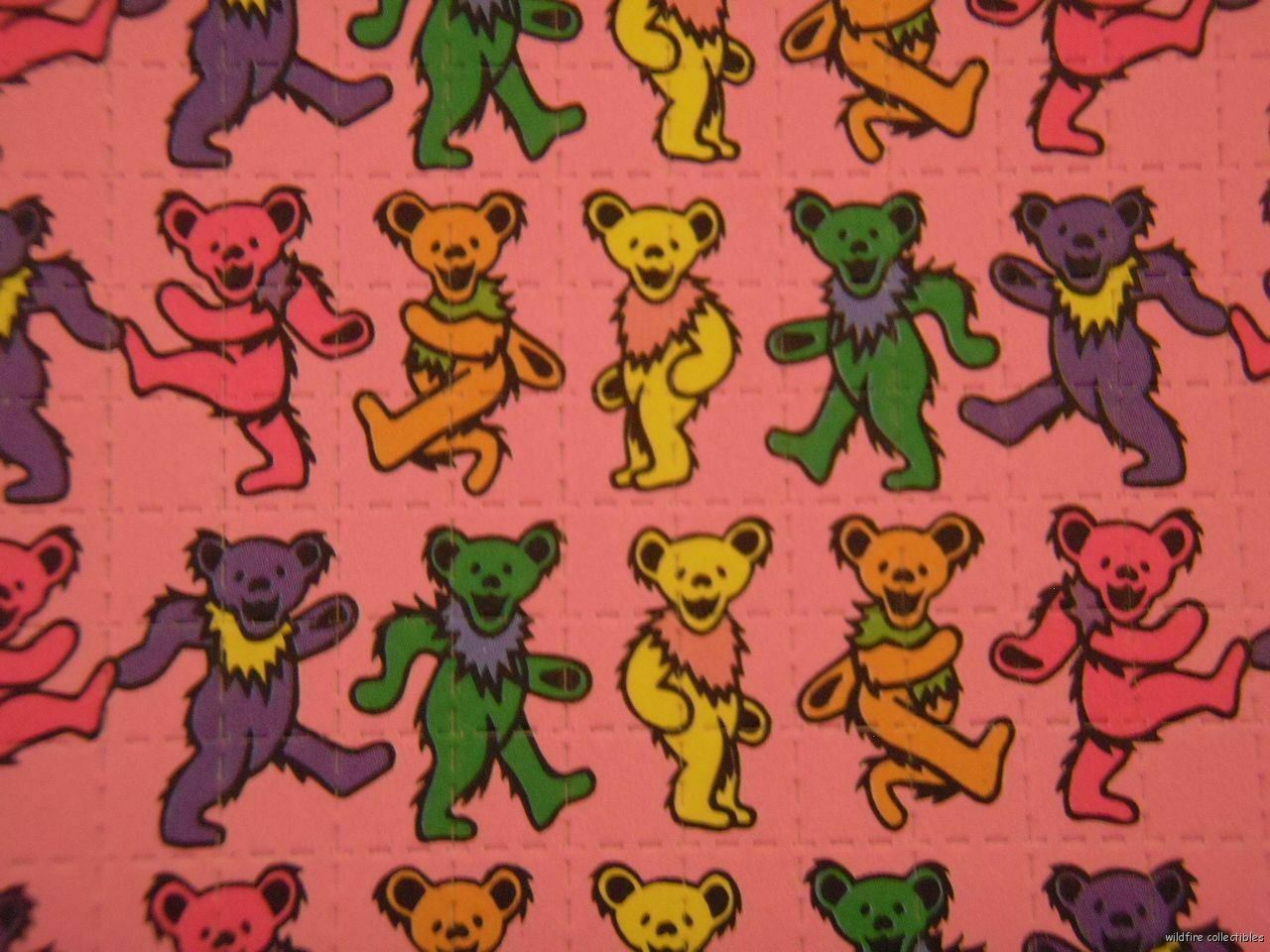 GRATEFUL DEAD DANCING BEAR PINK BLOTTER 60S HIPPIE ART DEAD AND CO. JERRY GARCIA