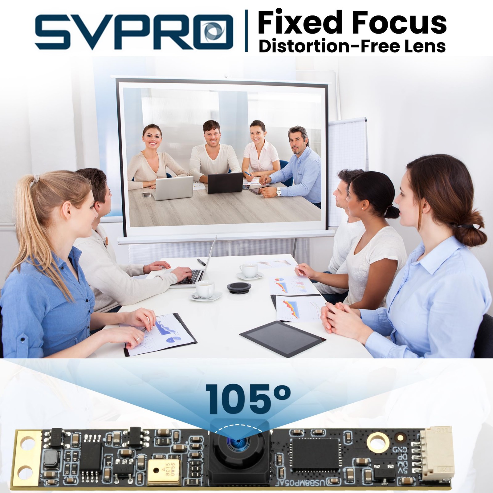 8MP USB Camera Module with Microphone Wide Angle Computer Camera Fixed Focus ...