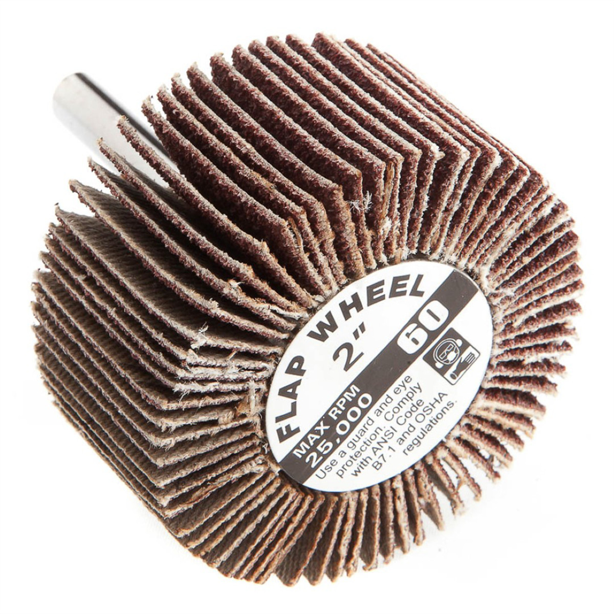 Forney Industries Forney 60184 Flap Wheel, Shank Mounted, 2 in x 1 in, Grit: 60