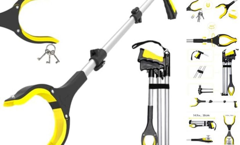38" Extra Long Grabber Tool with 360°Rotating Anti-Slip Jaw， 38 Inch - 1PCS