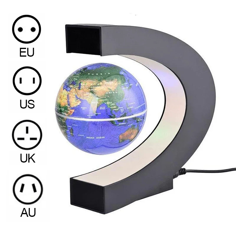 Magnetic Floating Levitation Globe LED World Map Electronic Antigravity Lamp Nov