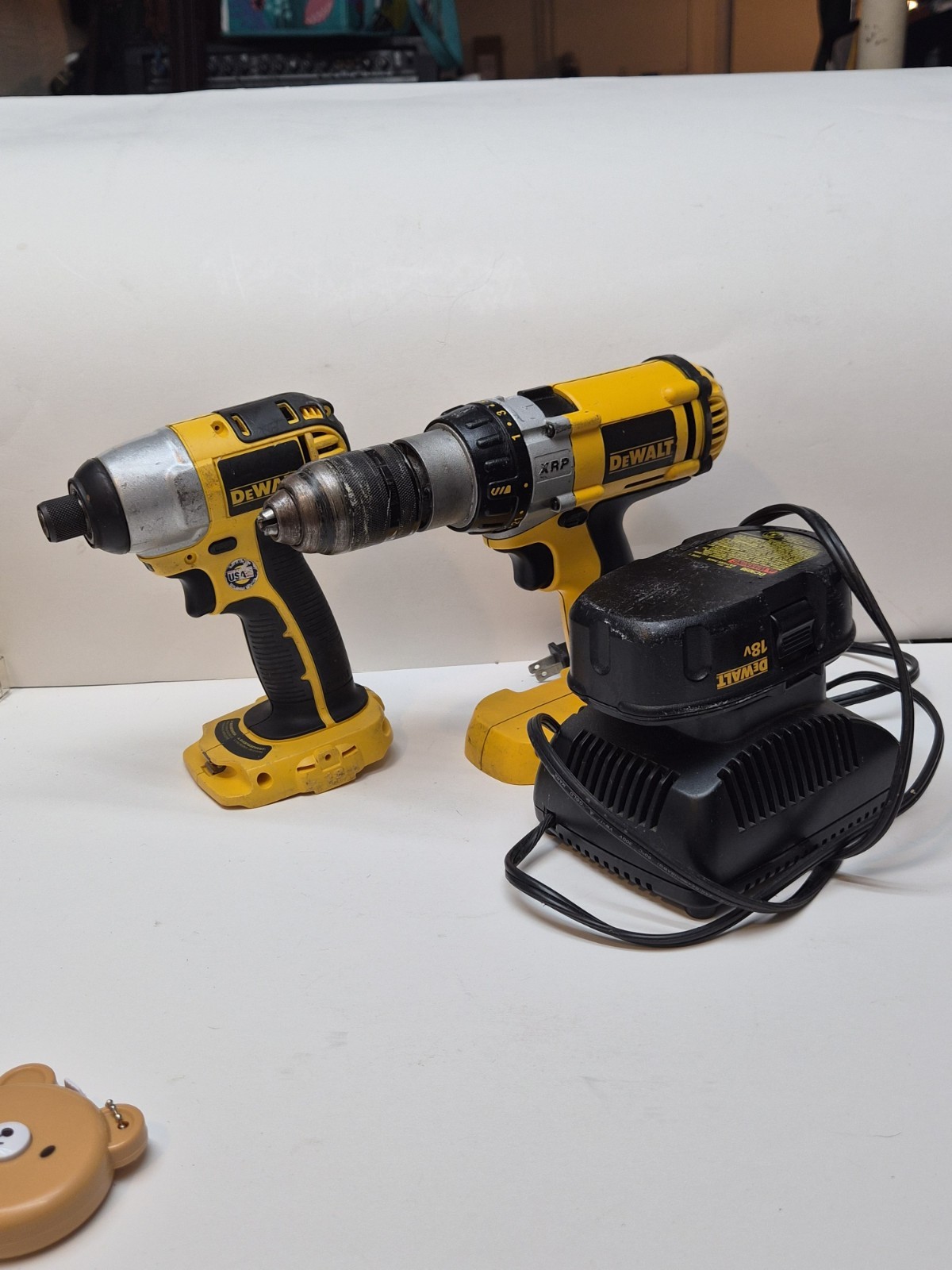 DeWalt XRP 18V Cordless Drill Impact Driver Charger Battery Lot Tested Working