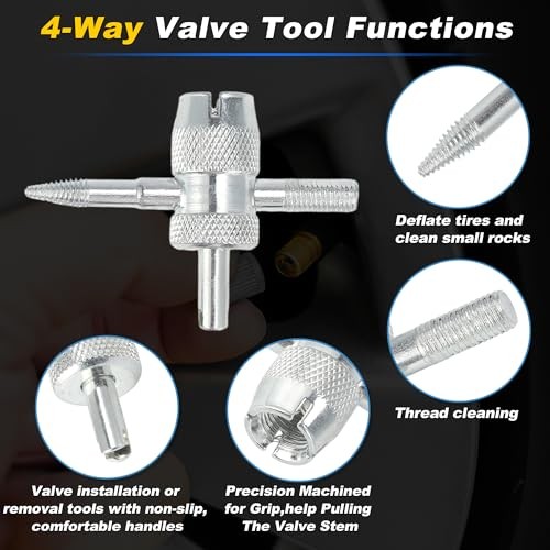 Tire Valve Stem Puller Set TR413 Valve Stem Multi-Function Wrench Puller for