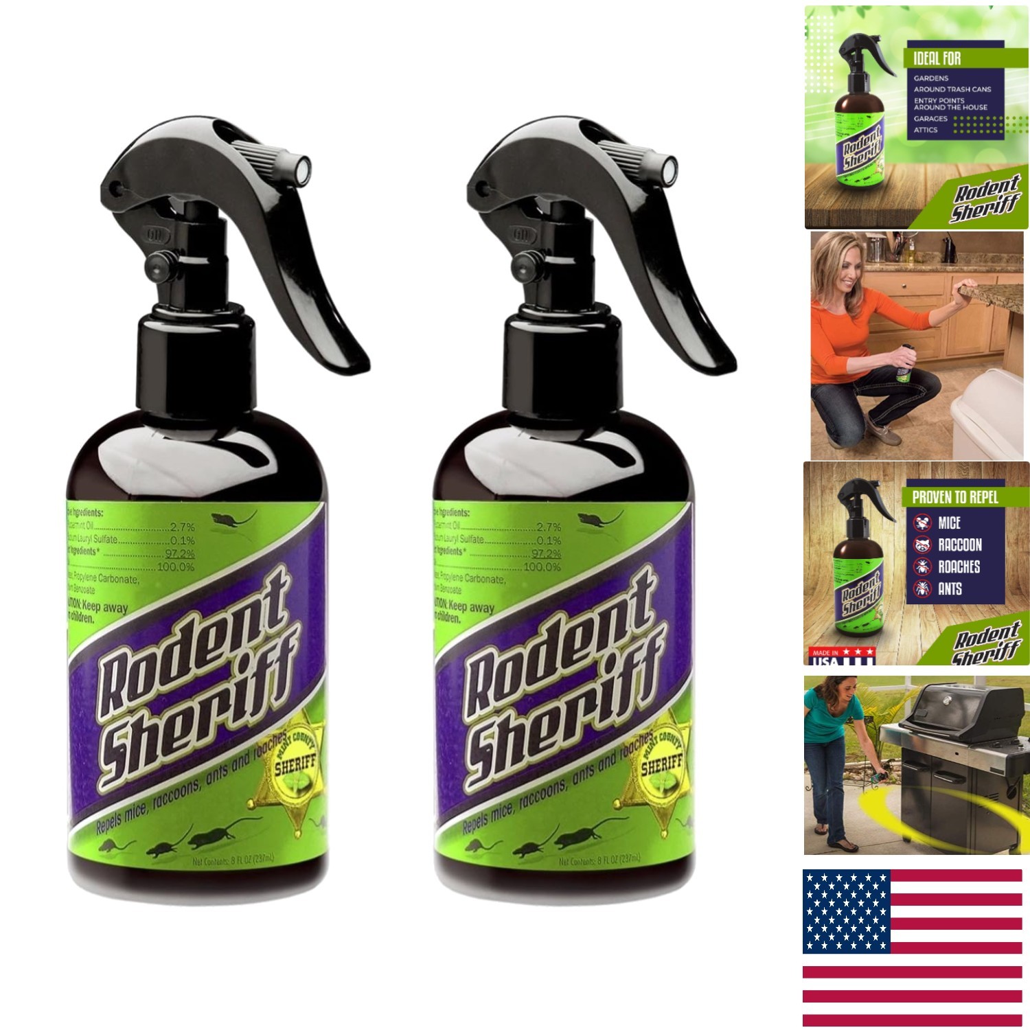 All-Natural Peppermint Pest Control Spray - Safe for Kids & Pets, 16 Oz Total