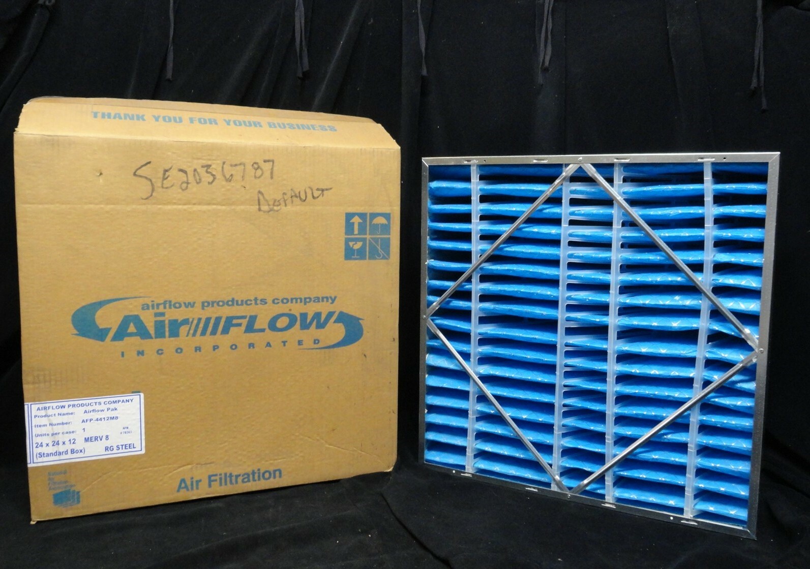 24 x 24 x 12 MERV 8 - AIRFLOW PRODUCTS AFP-4412M8 - PAK BOX FILTER AFP-4412 M8