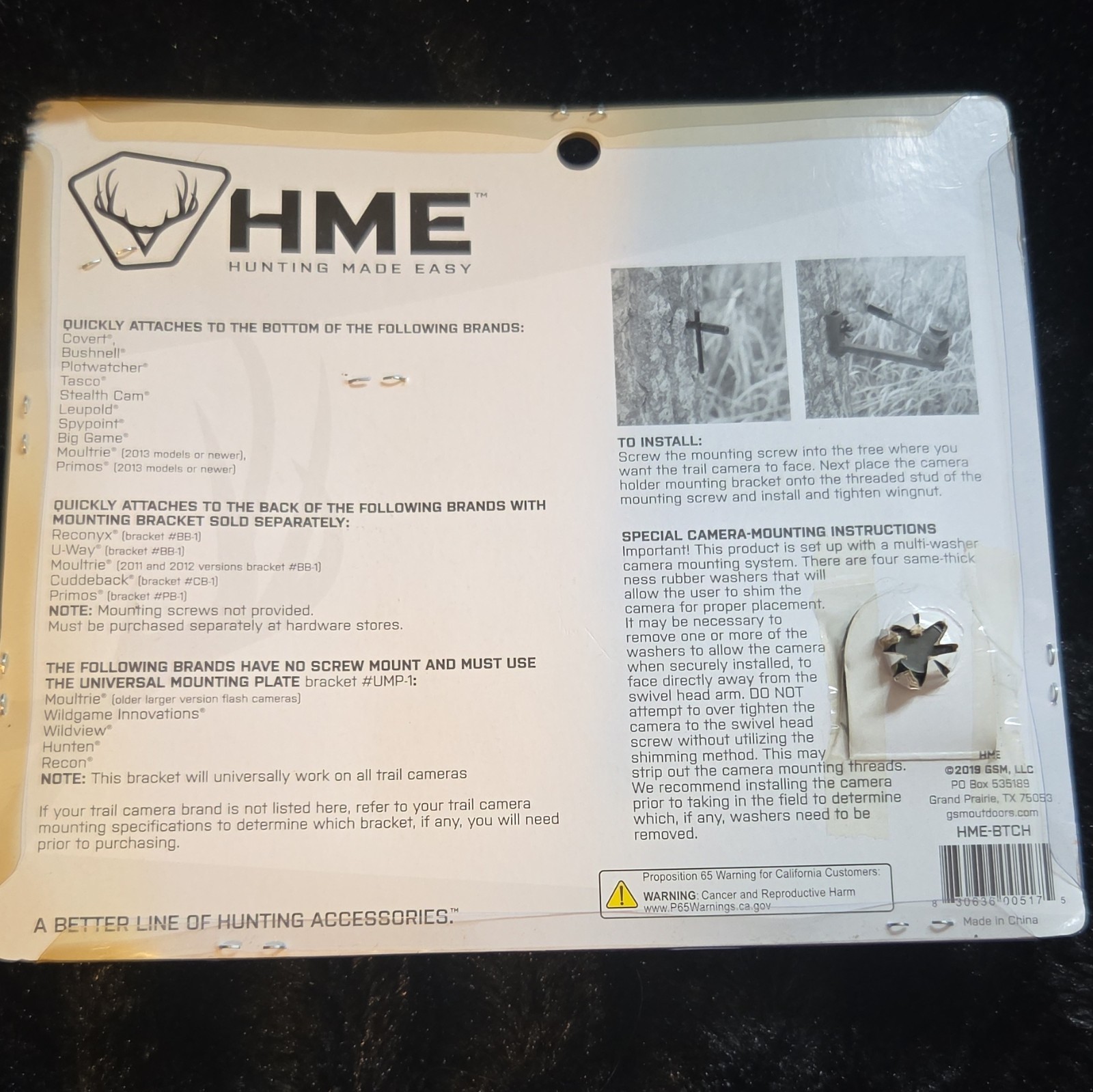 Universal Trail Camera Tree Mount Holder Adjustable Hunting Camera Bracket NIP