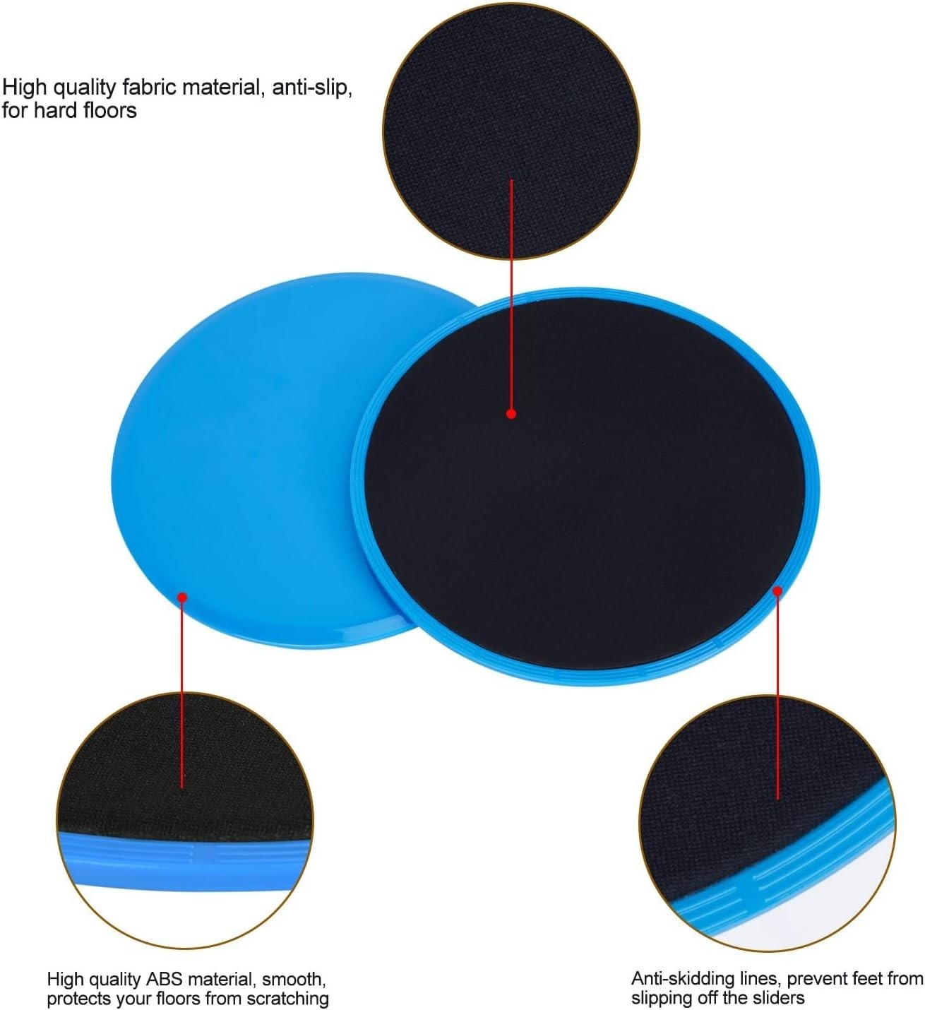 Gliding Discs Core Sliders Exercise Sliders 4 Pack Dual Slider Carpet Hard