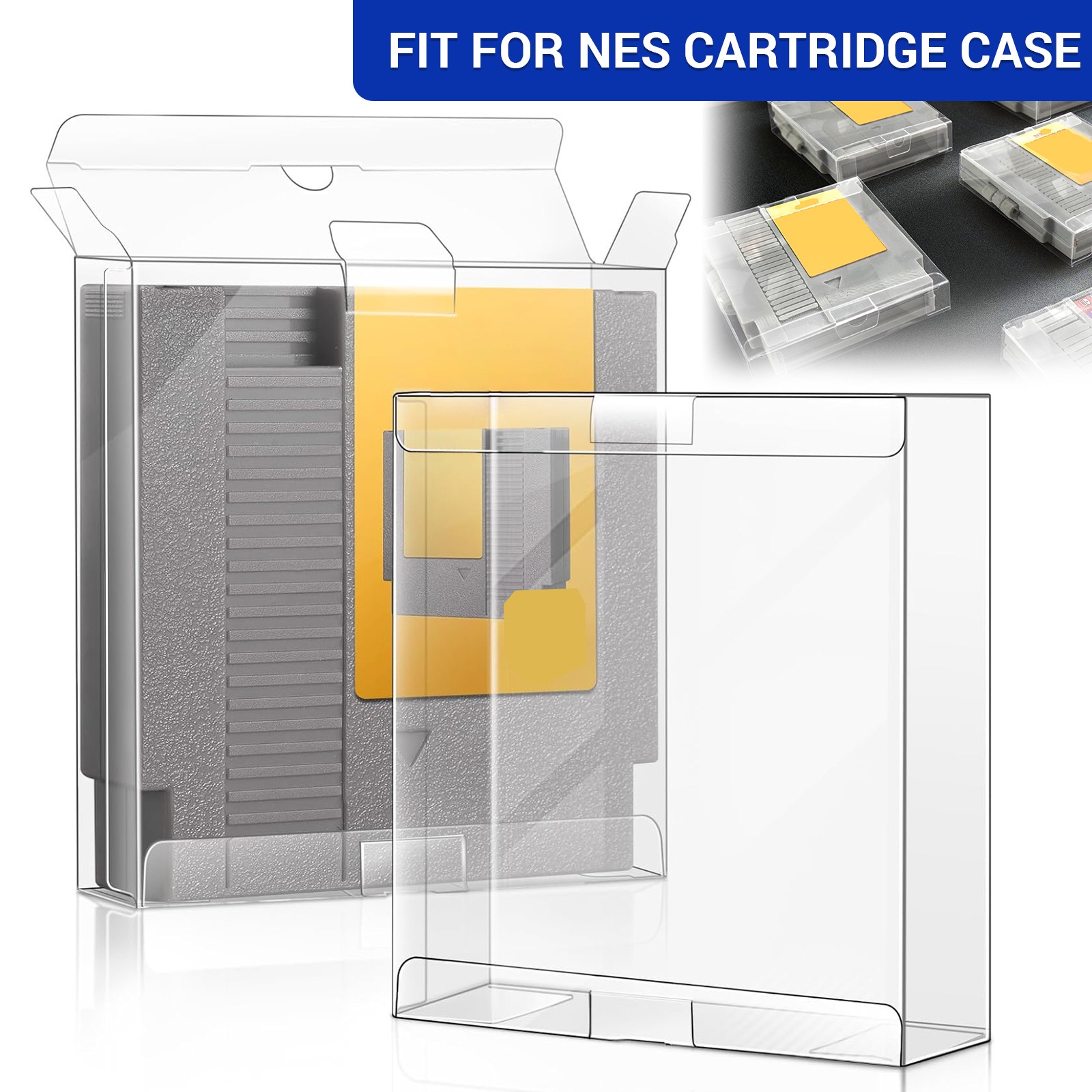 Display Case Protector Sleeves Display Box for NES Cartridges UV Protection
