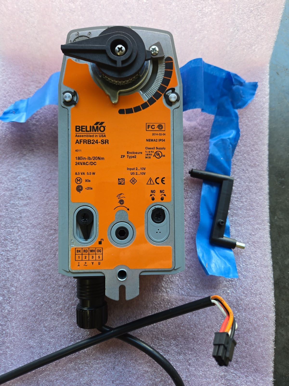 Belimo Spring Return Valve Actuator 180 in-lb/20 Nm AC/DC 24V AFRB24-SR Working