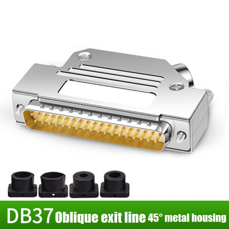 DB37 Welding Needle Male Head Female Head 37-pin Plug 45° Metal Shell Connector