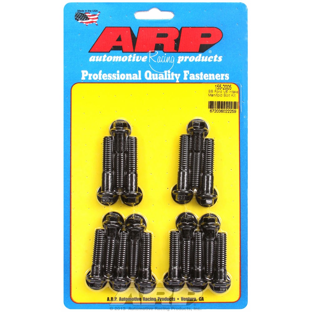 ARP Intake Manifold Bolt Set 155-2005; Black Oxide Hex Chromoly for 429/460 BBF