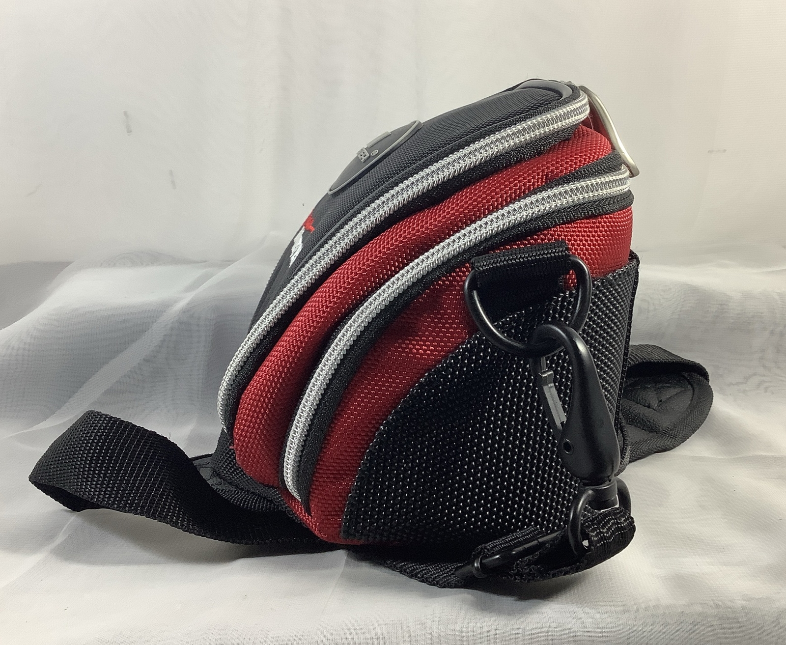 Monster Compact Camera Bag Case with Adjustable Shoulder Strap Black Red Silver