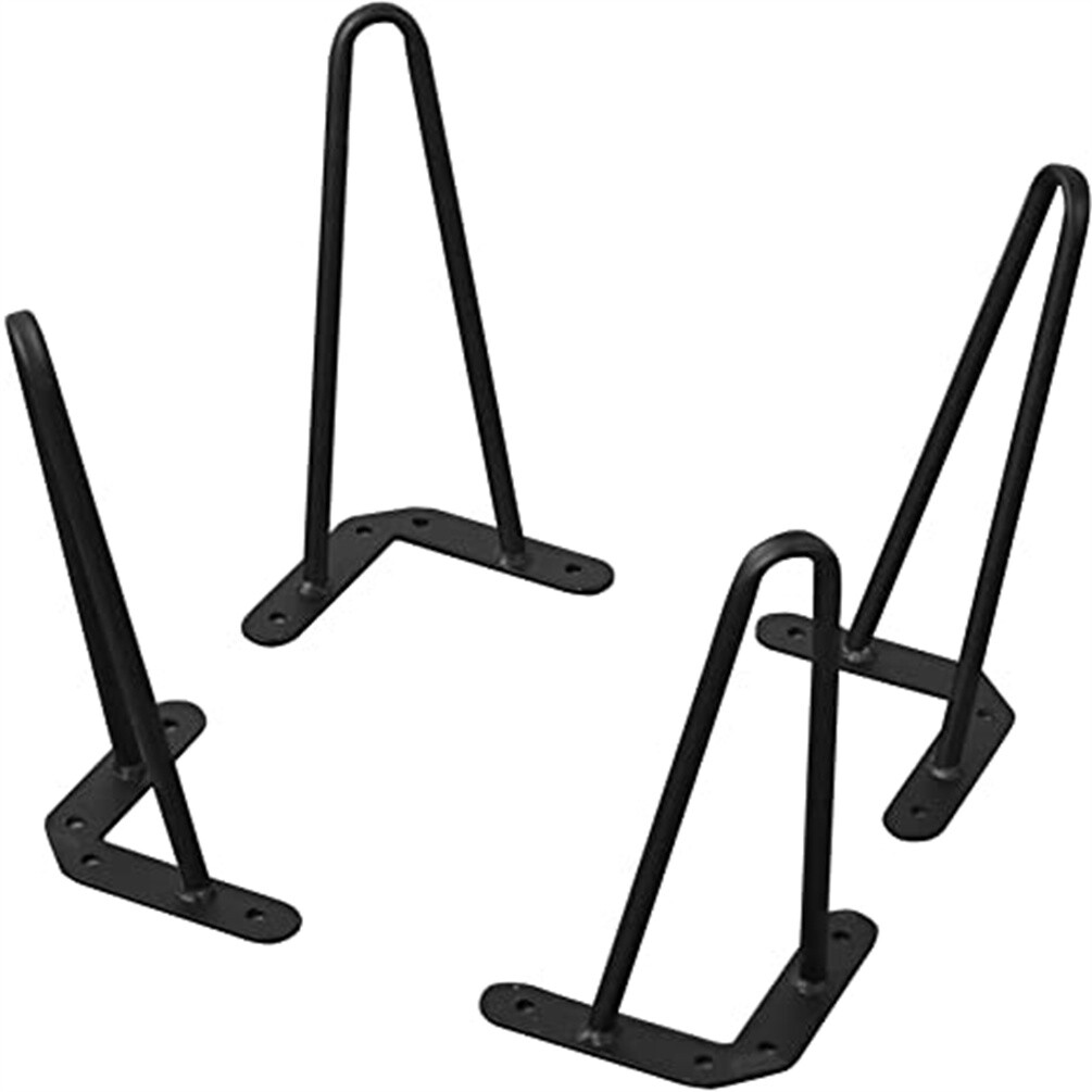 HST 6" - 30" Coffee Table Metal Hairpin Legs Iron Bar Black Set of 4