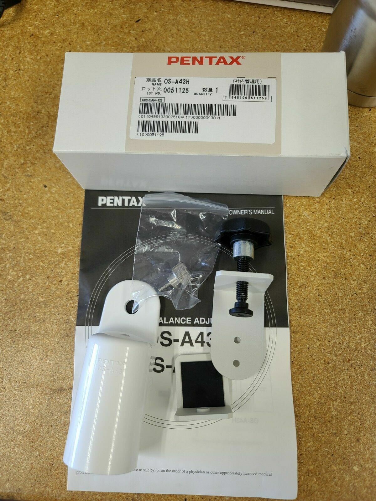 Pentax Endoscope White Balance Cap, Cart Bracket & Manual, REF: OS-A43H